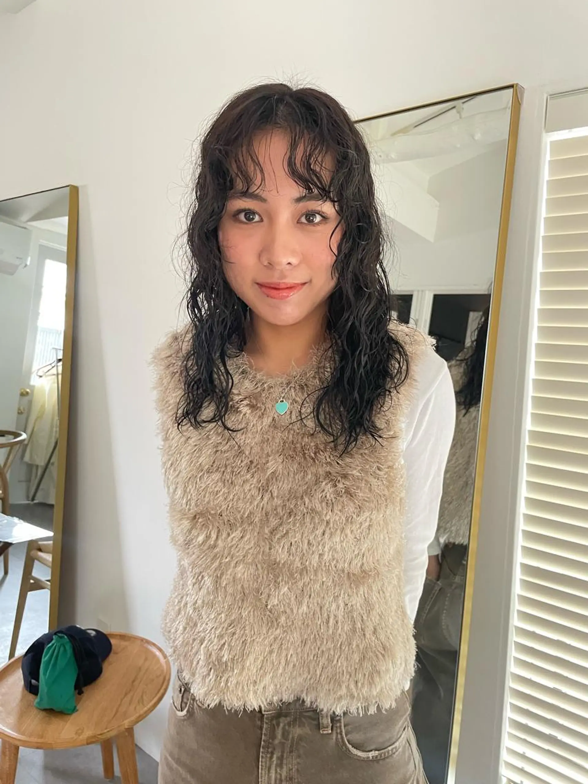 ミディアム カット パーマ 藤井 紀香のヘアスタイル