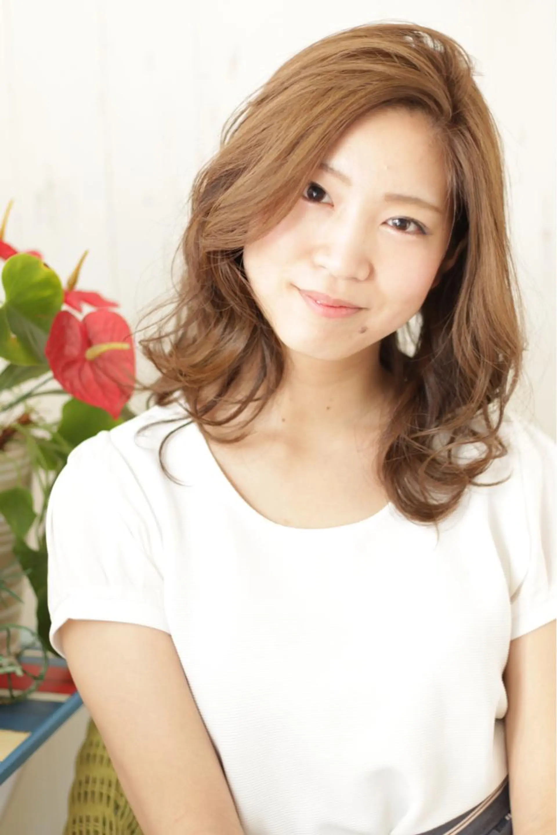 セミロング カラー Saffyハリウッド トリートメント◎のヘアスタイル