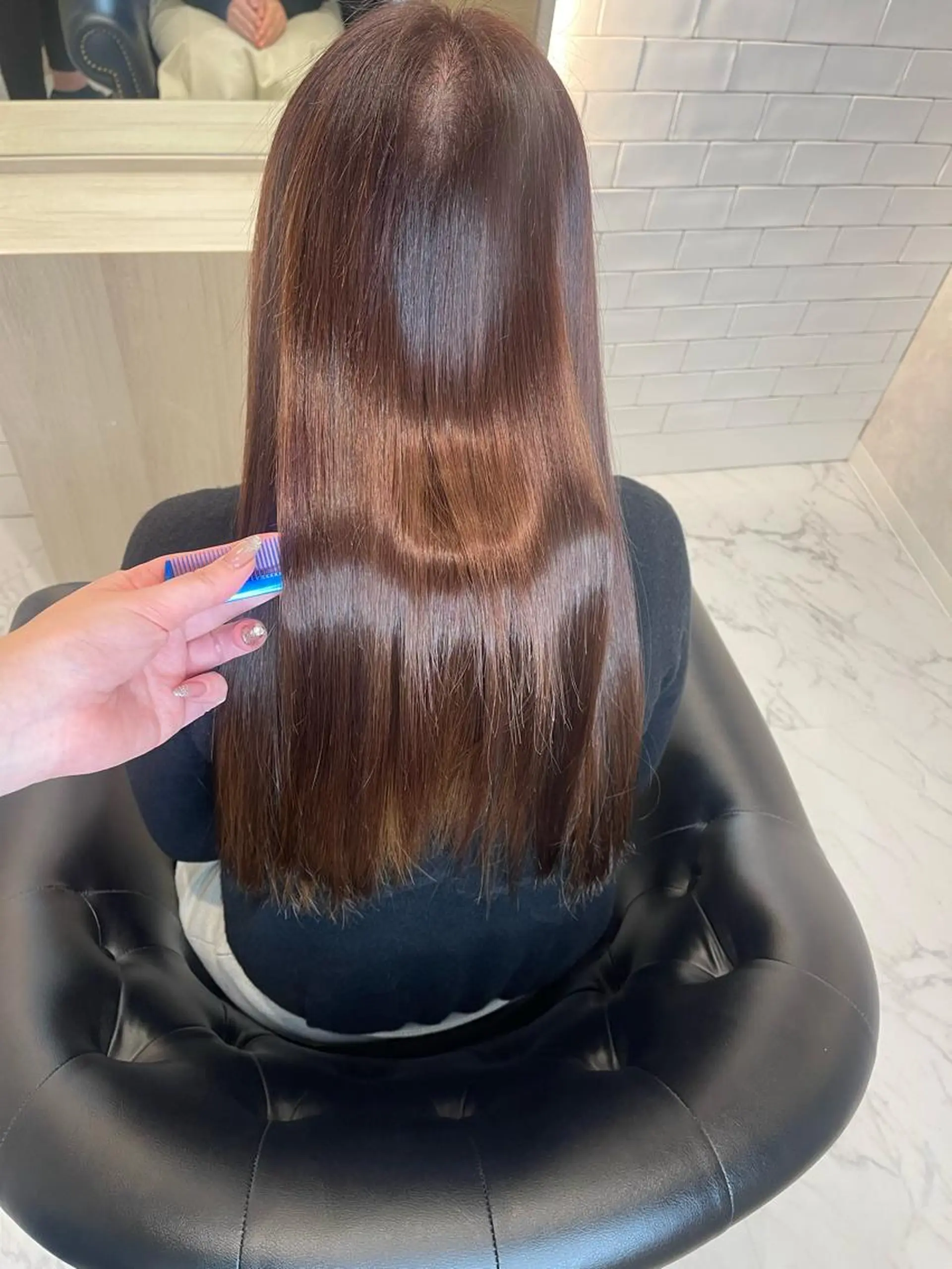 ロング カラー ヘアカラー トリートメント &chaLme   心斎橋所属・emi/髪質改善/ 韓国風/艶カラーのヘアスタイル