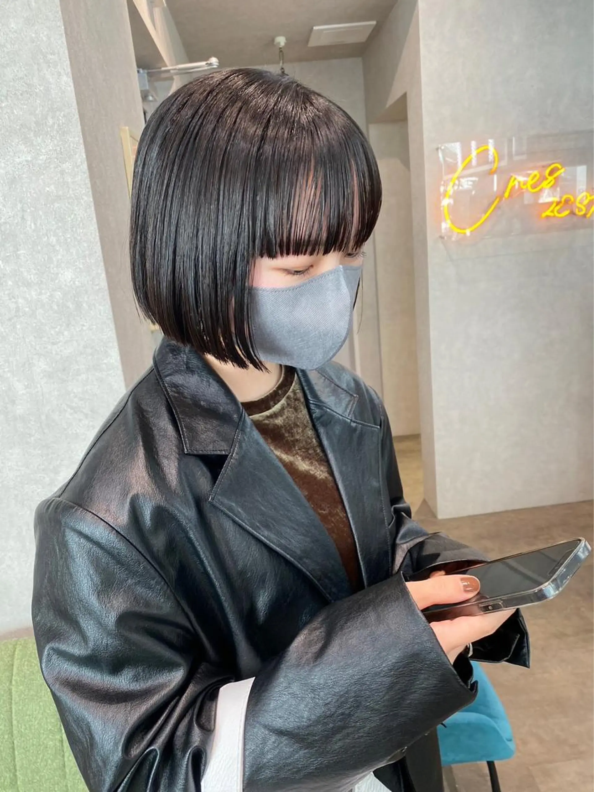 ショート エクステ 顔周りカット 髪質改善 韓国風ヘア ショートヘア 髪質改善&艶カラー/ ほんだあみ (♡)のヘアスタイル