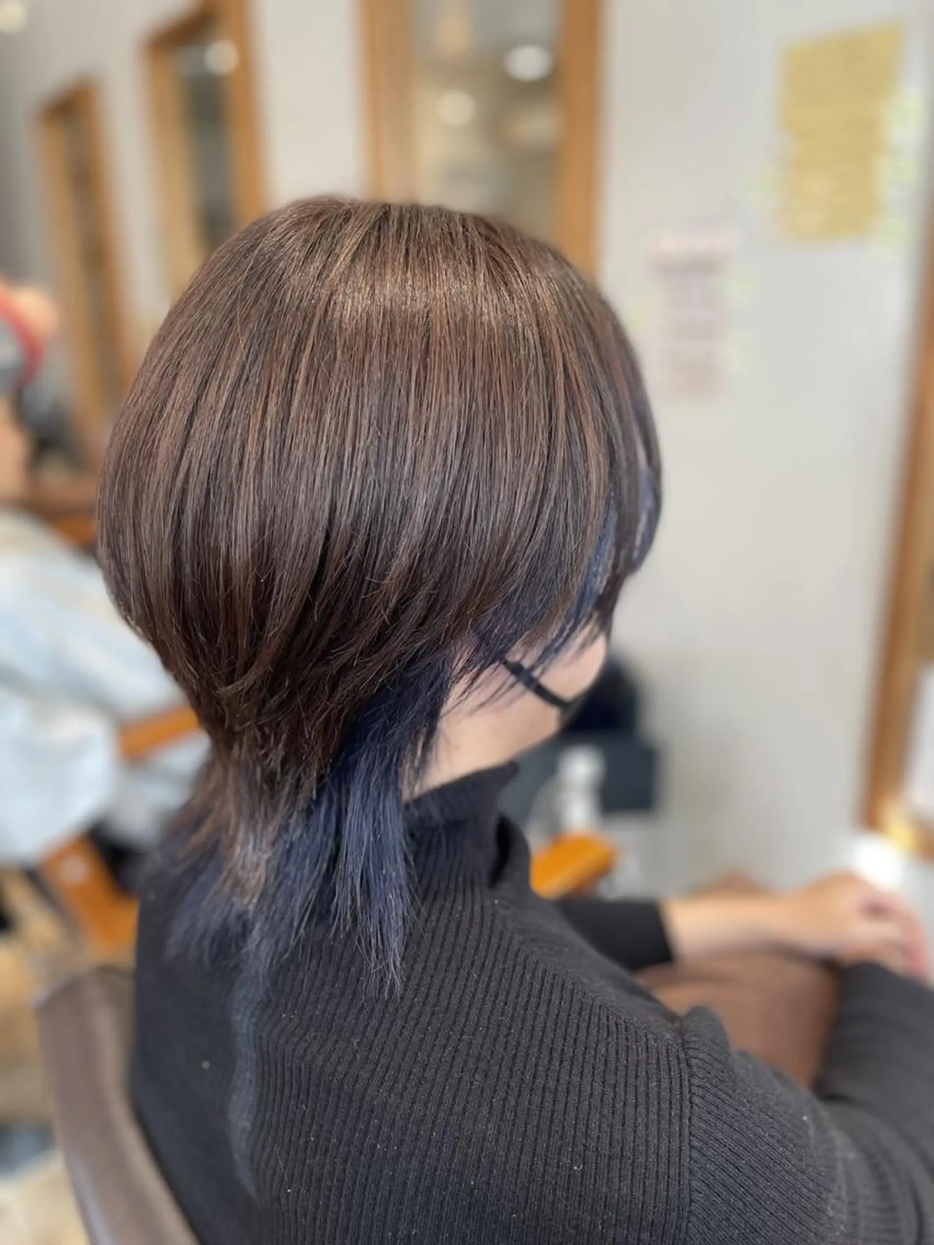 ミディアム カラー ブリーチ ブルーカラー 後藤 千里のヘアスタイル