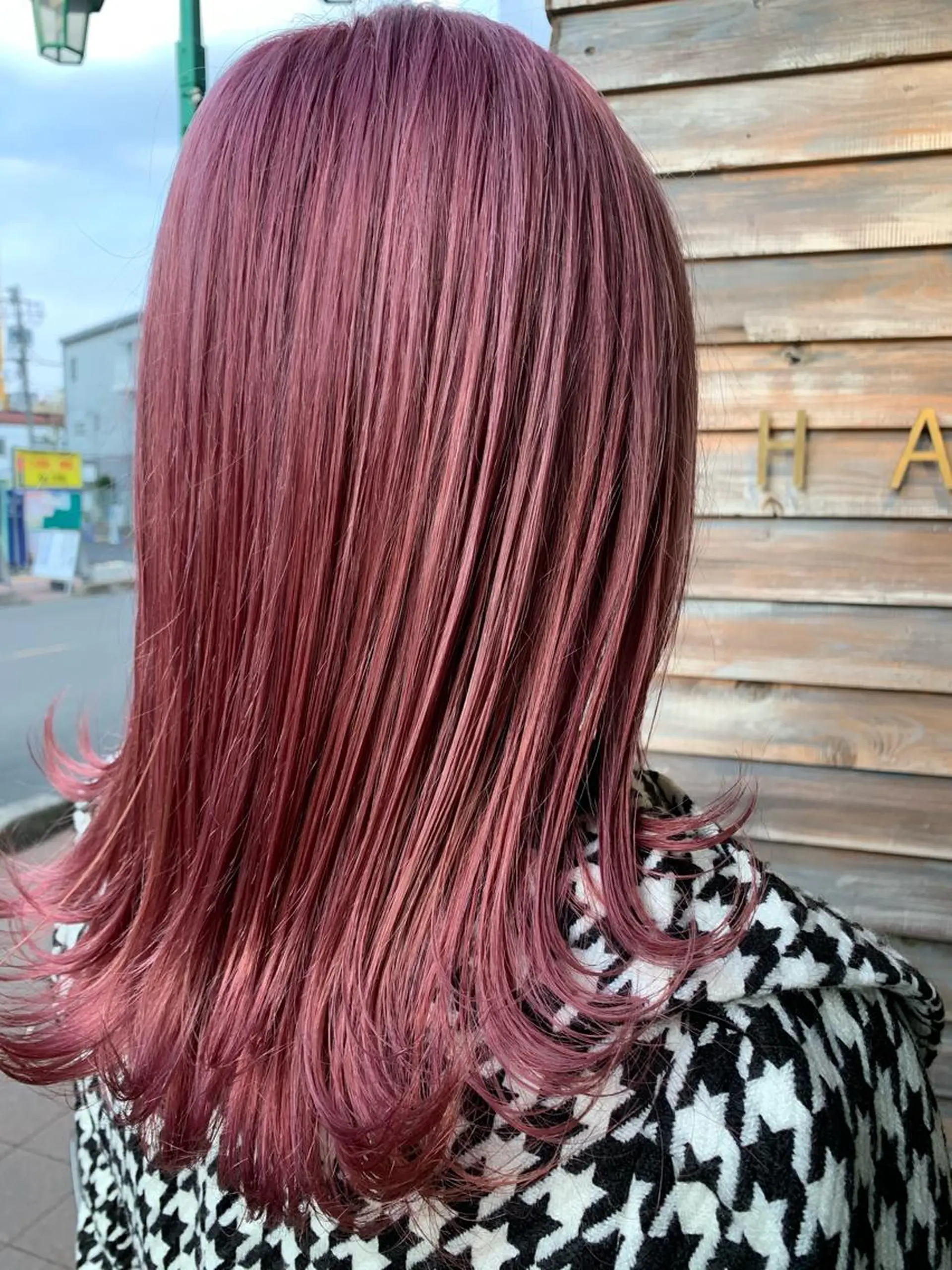 ロング カラー ピンクカラー ヘアカラー あべ ゆうかのヘアスタイル