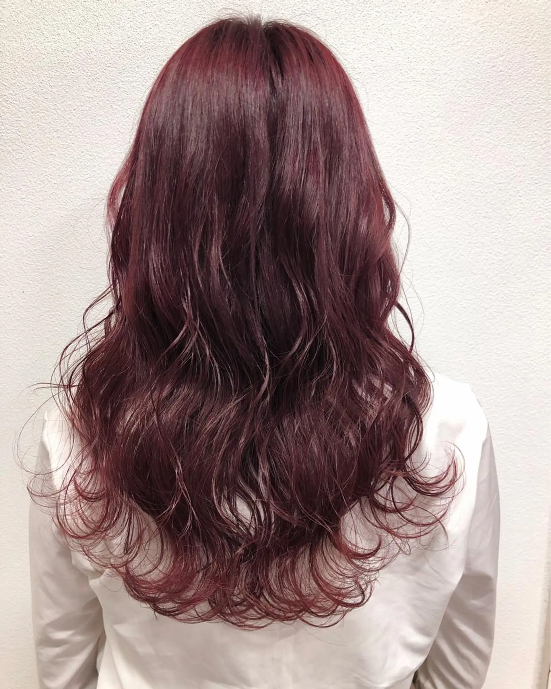 セミロング カラー ヘアアレンジ レッドカラー ヘアカラー トリートメント GiseL天神カラー 髪質改善/ブリーチのヘアスタイル
