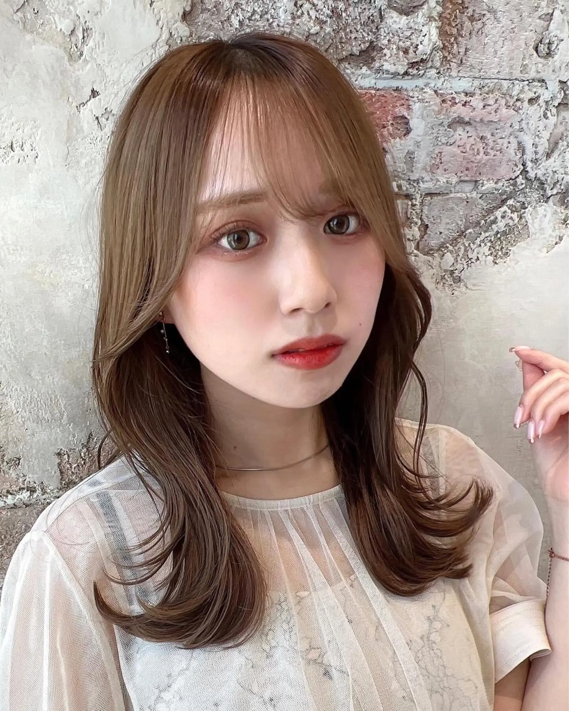 ロング カラー ベージュカラー ブラウンカラー くびれヘア 髪質改善 ロング 🧡くびれヘア/前髪 顔周り🧡久原結衣のヘアスタイル