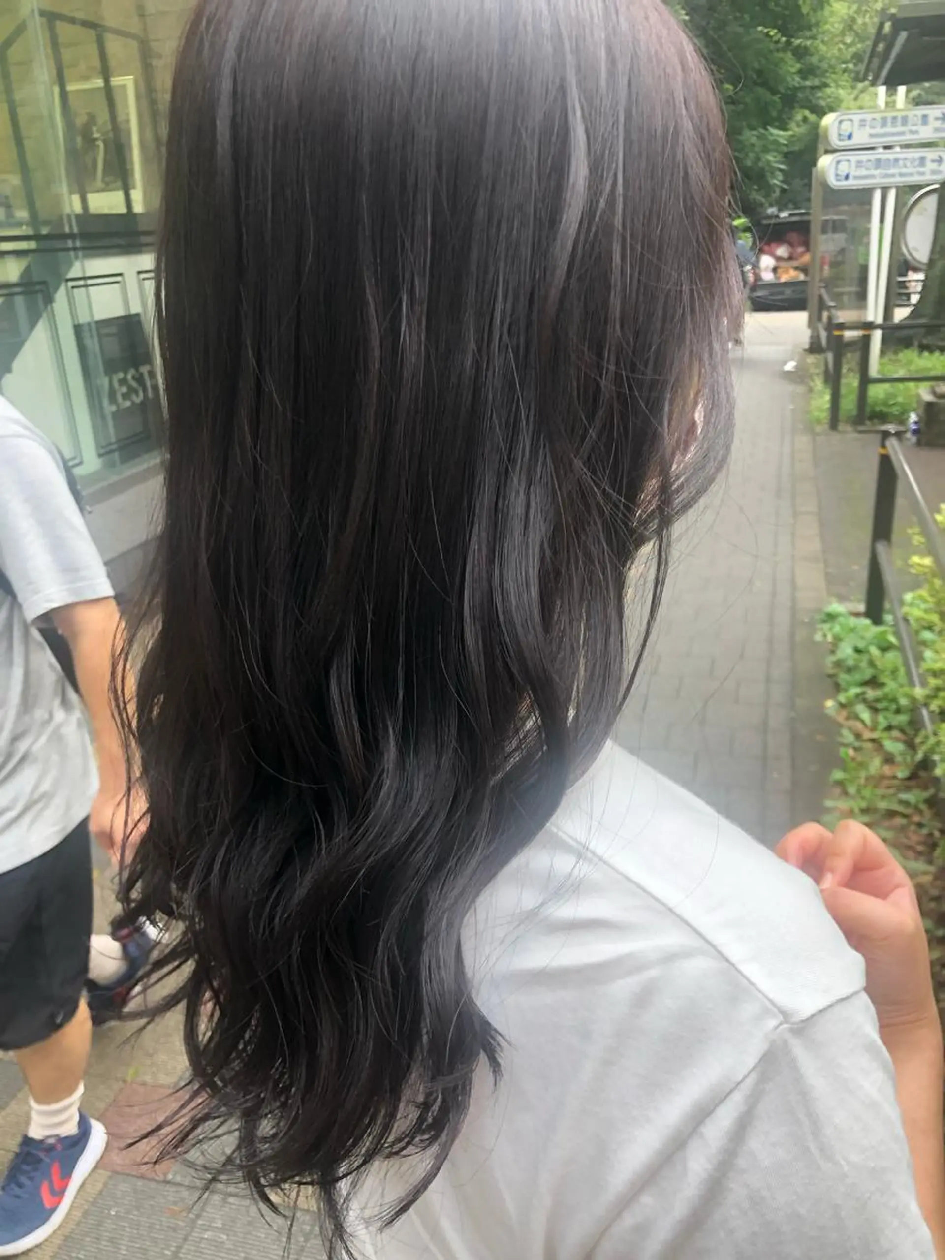 ロング カラー ヘアアレンジ グレージュ ラベンダーカラー ラベンダーグレージュ ラベンダーグレー チャンモリパーマ/韓 国/Minami🦋のヘアスタイル