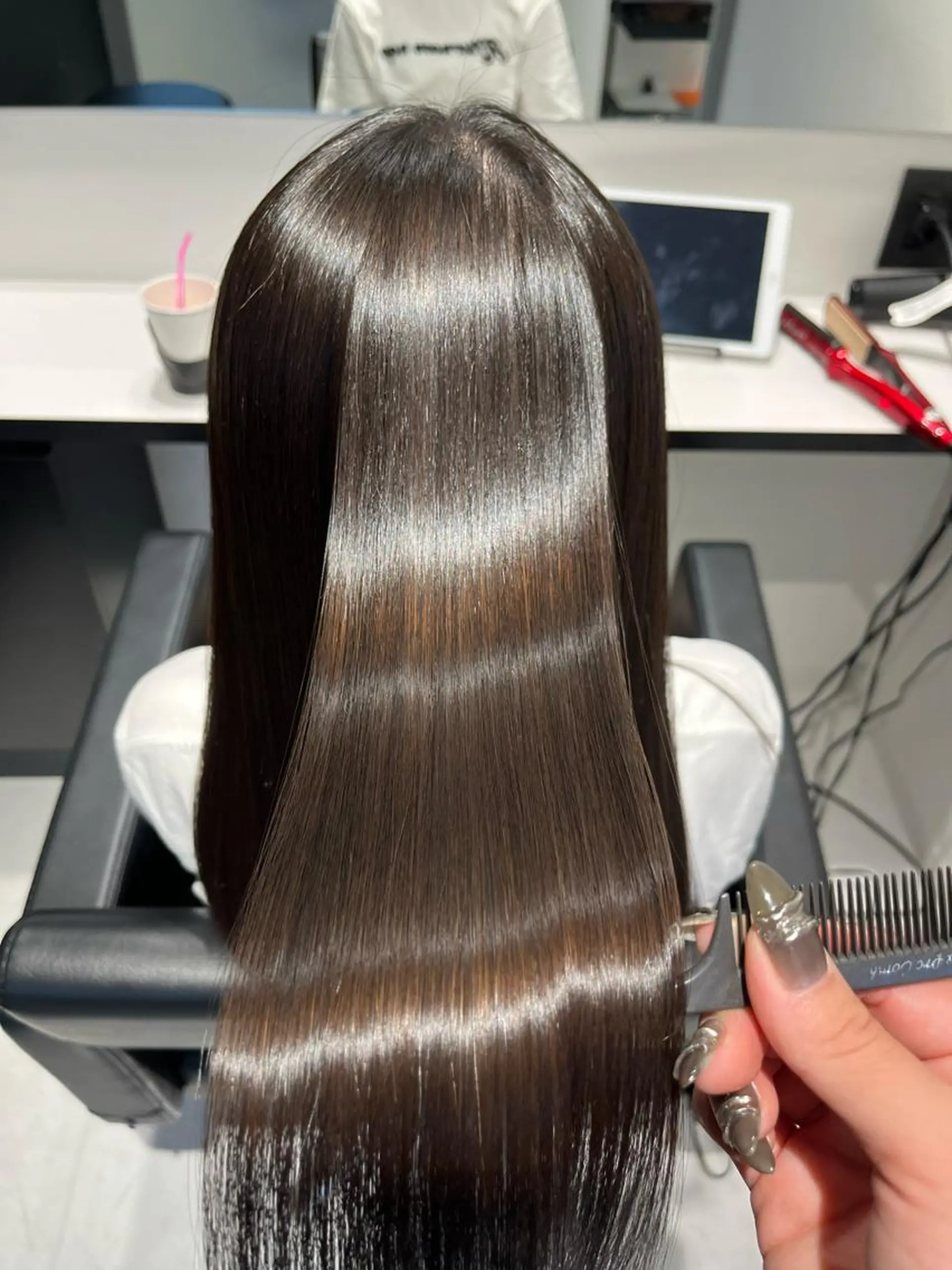 ロング トリートメント 髪質改善/縮毛矯正 艶カラー/珠聡のヘアスタイル