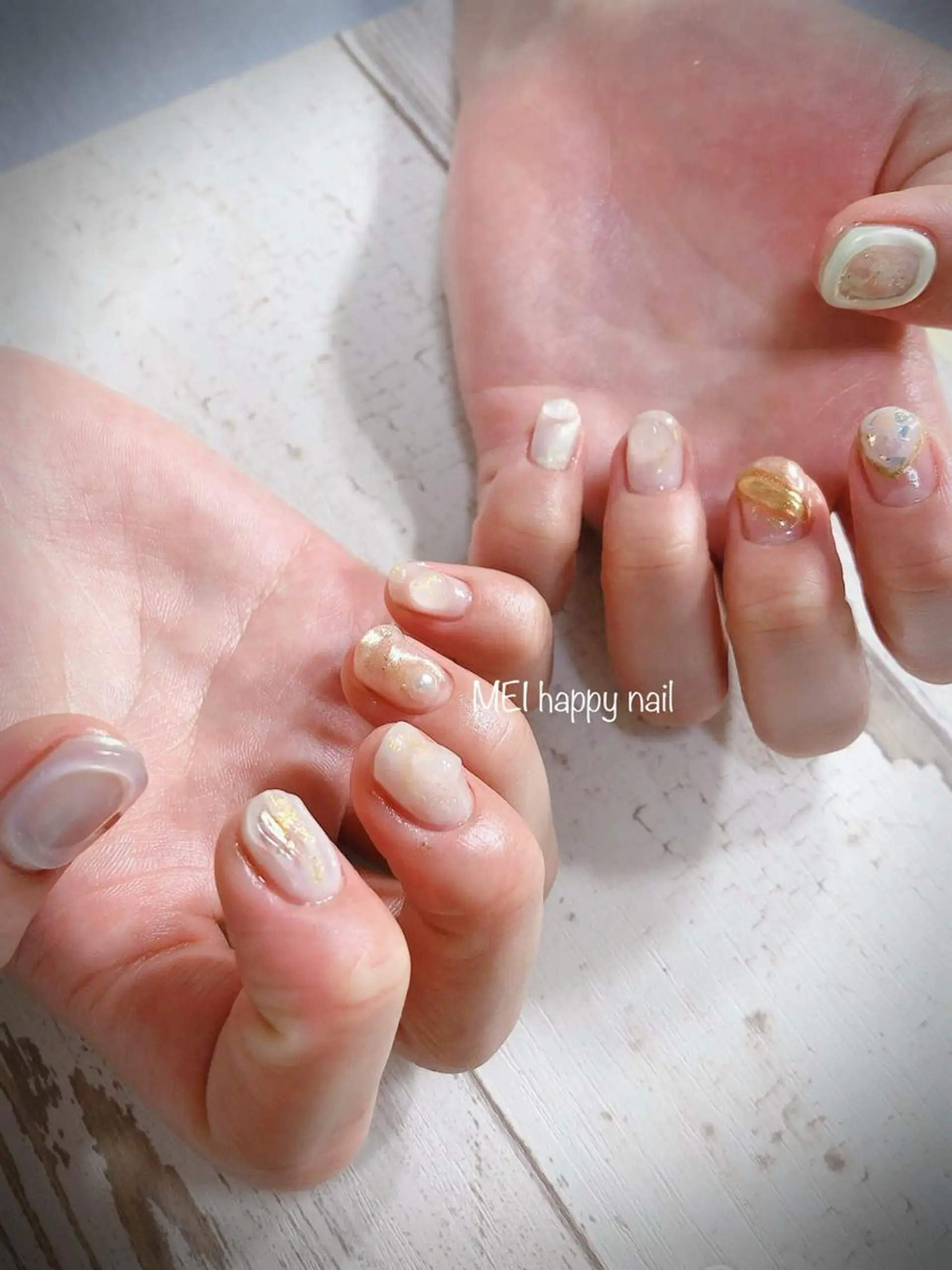 ネイル ハンドネイル 北浦和 自爪育成ケアのネイルデザイン