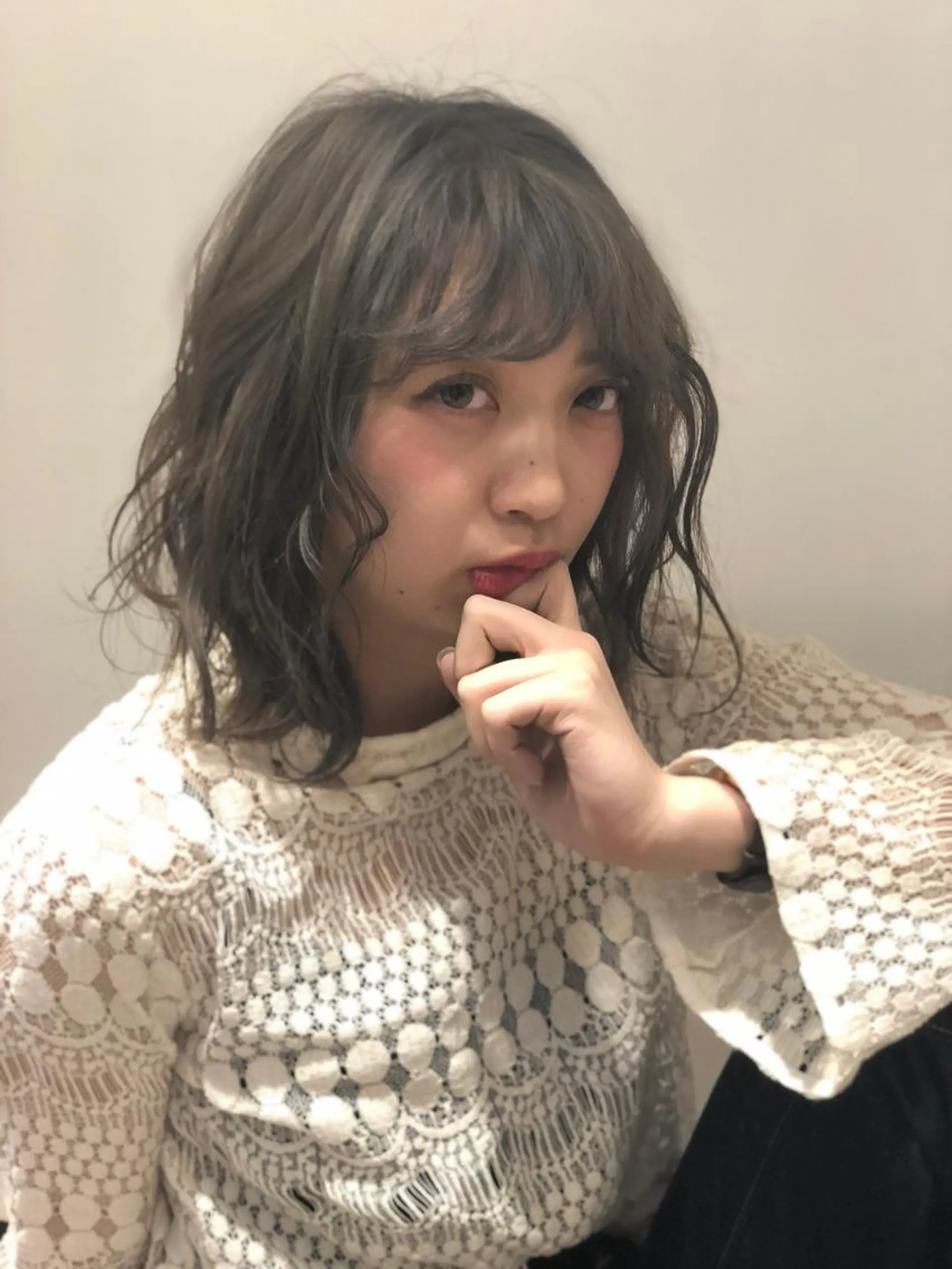 ミディアム カラー ヘアアレンジ 透明感カラー 外国人風カラー ワタナベ テルマサのヘアスタイル