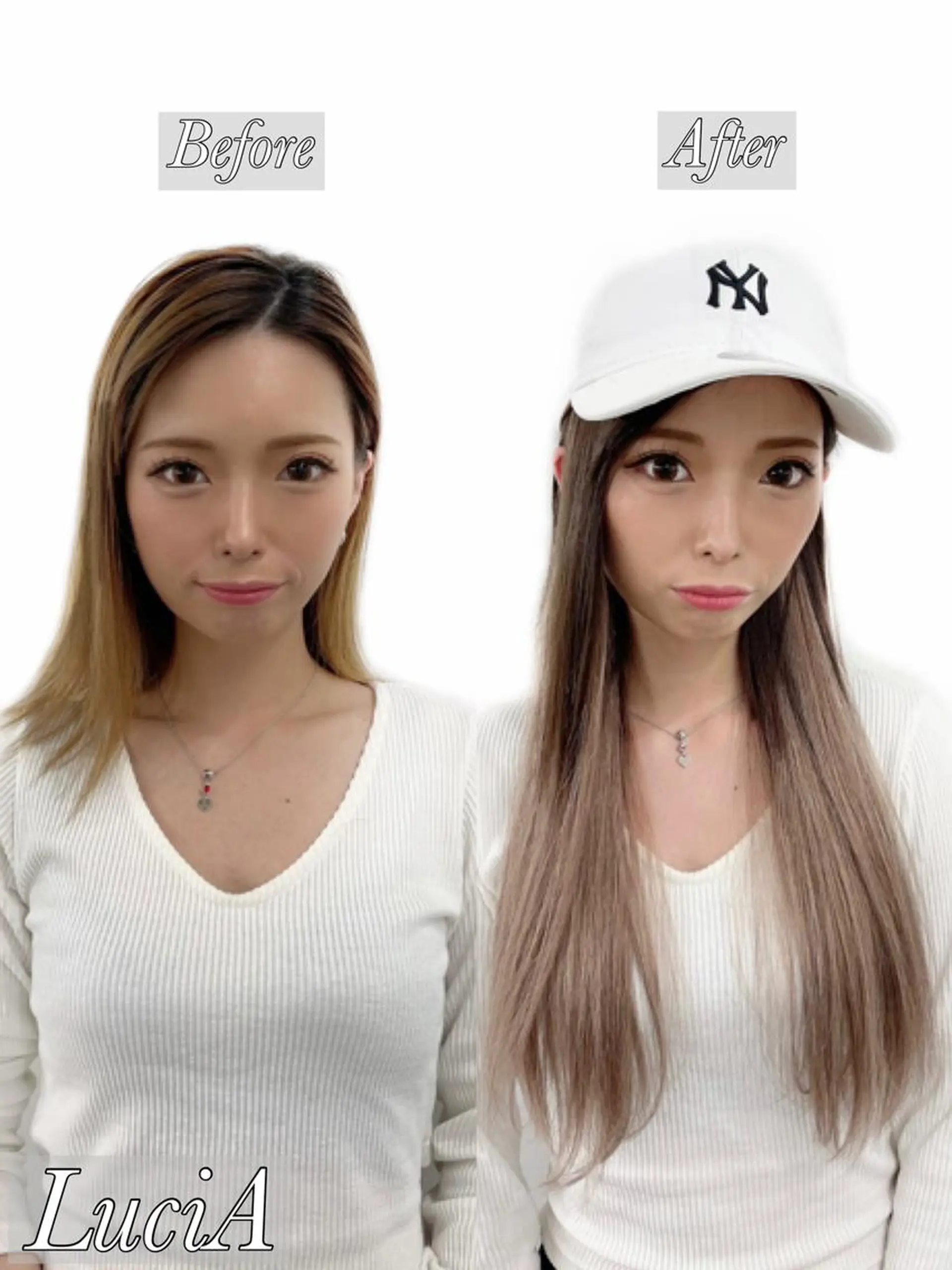 ロング カラー ヘアアレンジ ブリーチ ケアブリーチ ダブルカラー グラデーションカラー イルミナカラー LuciA/エクステ カラーのヘアスタイル