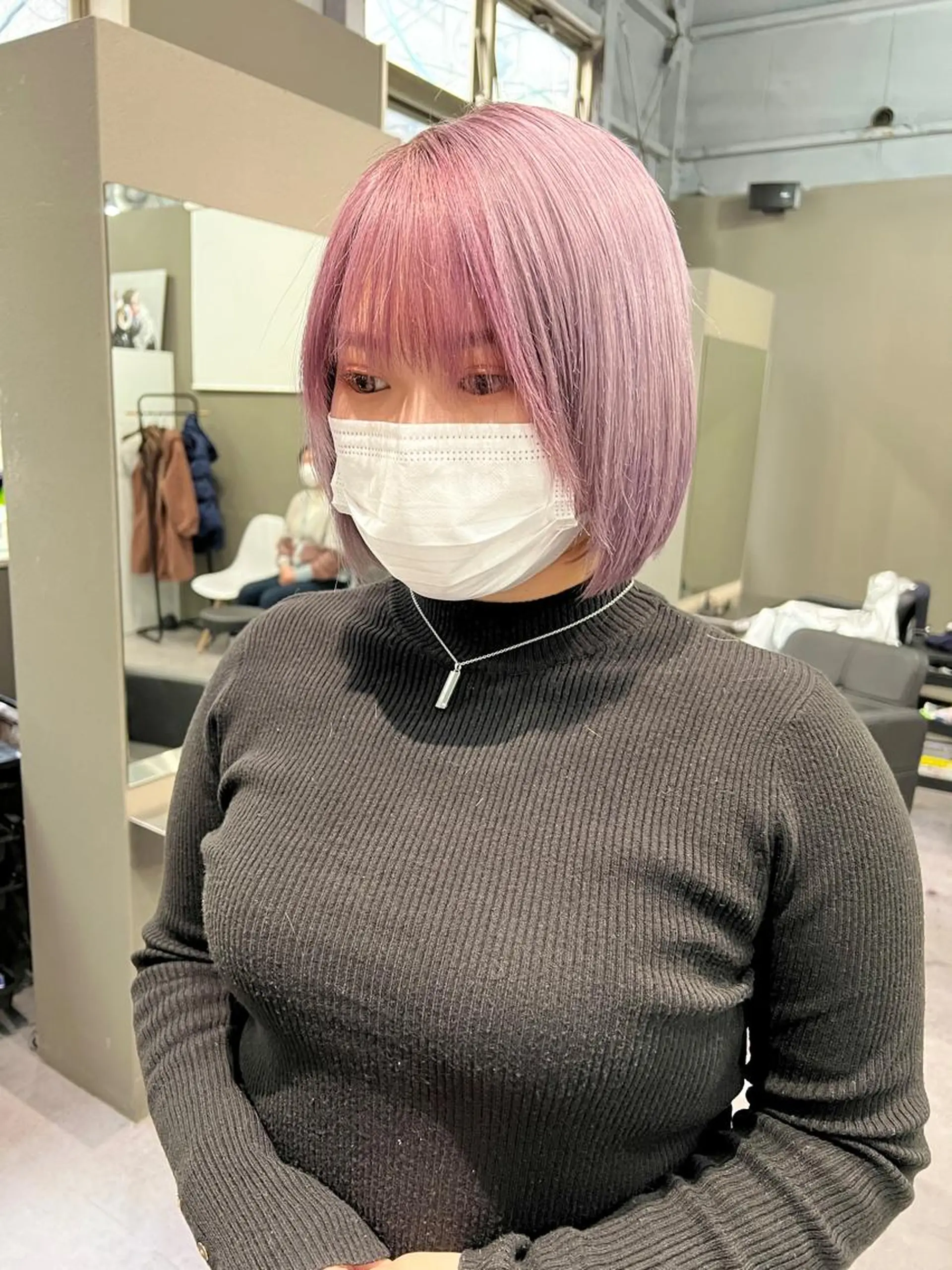 ショート カラー ラベンダーカラー ピンクカラー ピンクラベンダー Via officialのヘアスタイル