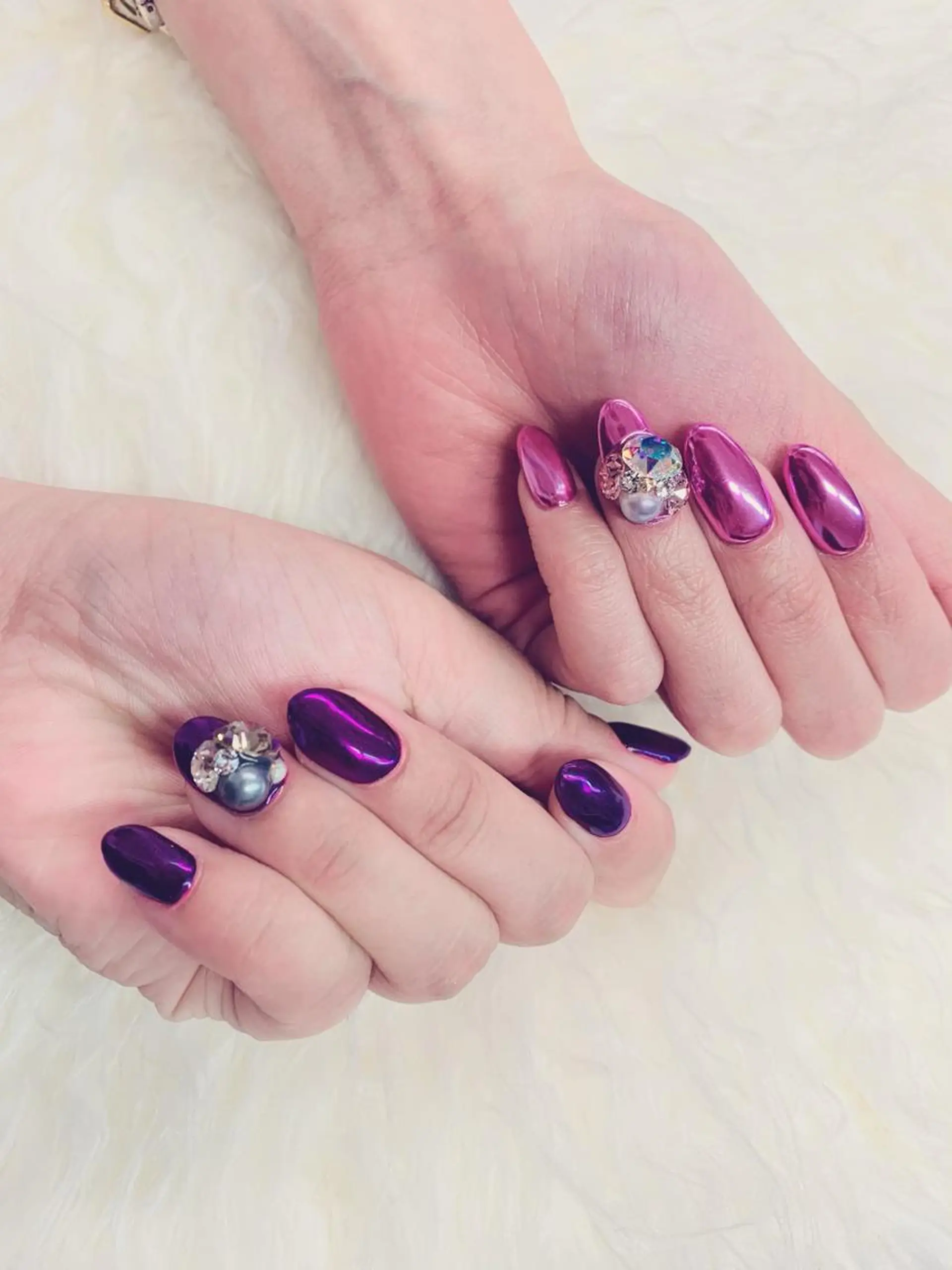 ネイル アートネイル オーロラネイル 韓国ネイル ミラーネイル ニュアンスネイル To Me Nail所属・🩵 mei🩵のネイルデザイン