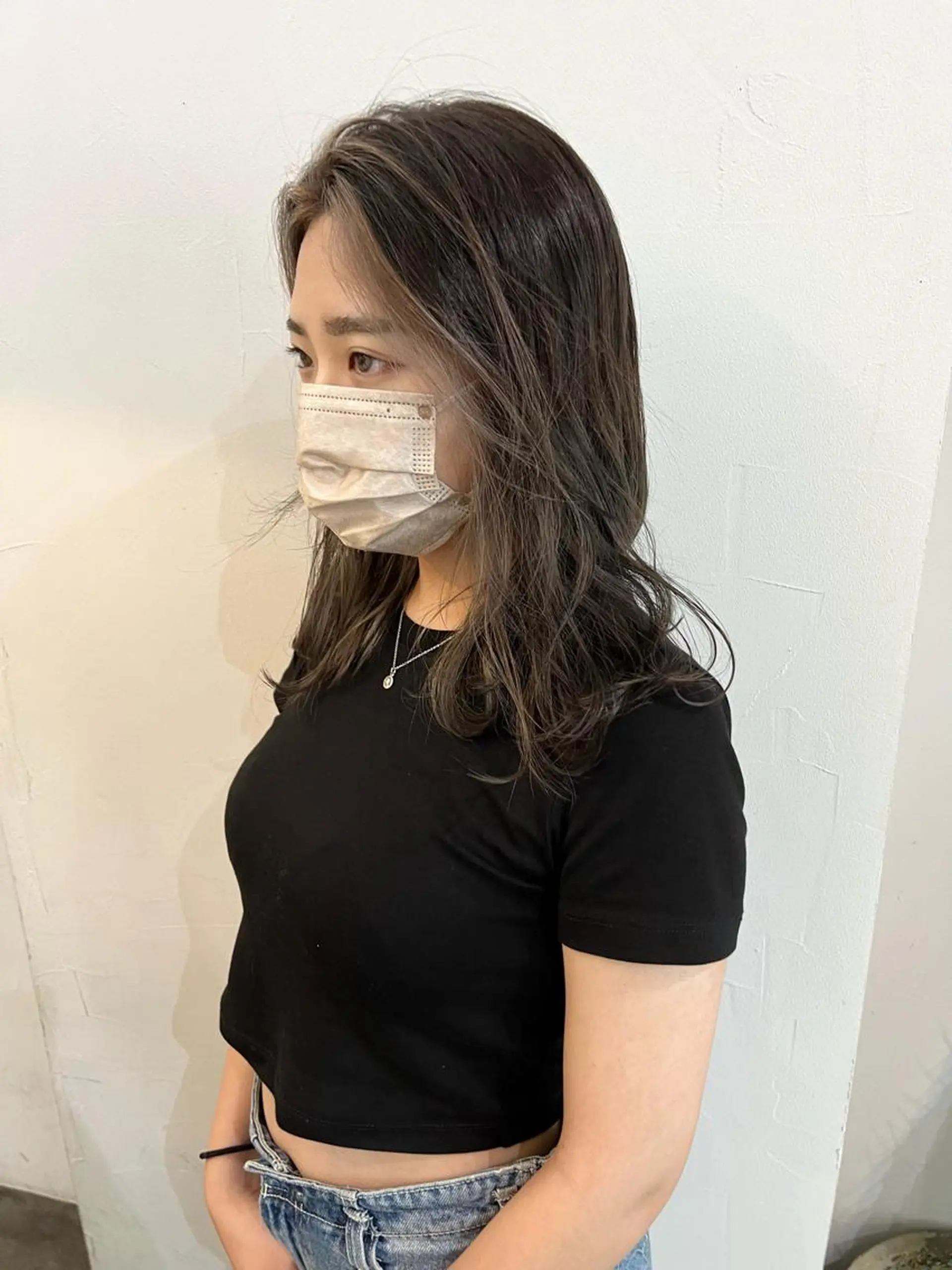 ミディアム カラー ミストバング ブリーチ  フェイスフレーミング カット ヘアカラー 千葉 郁也のヘアスタイル