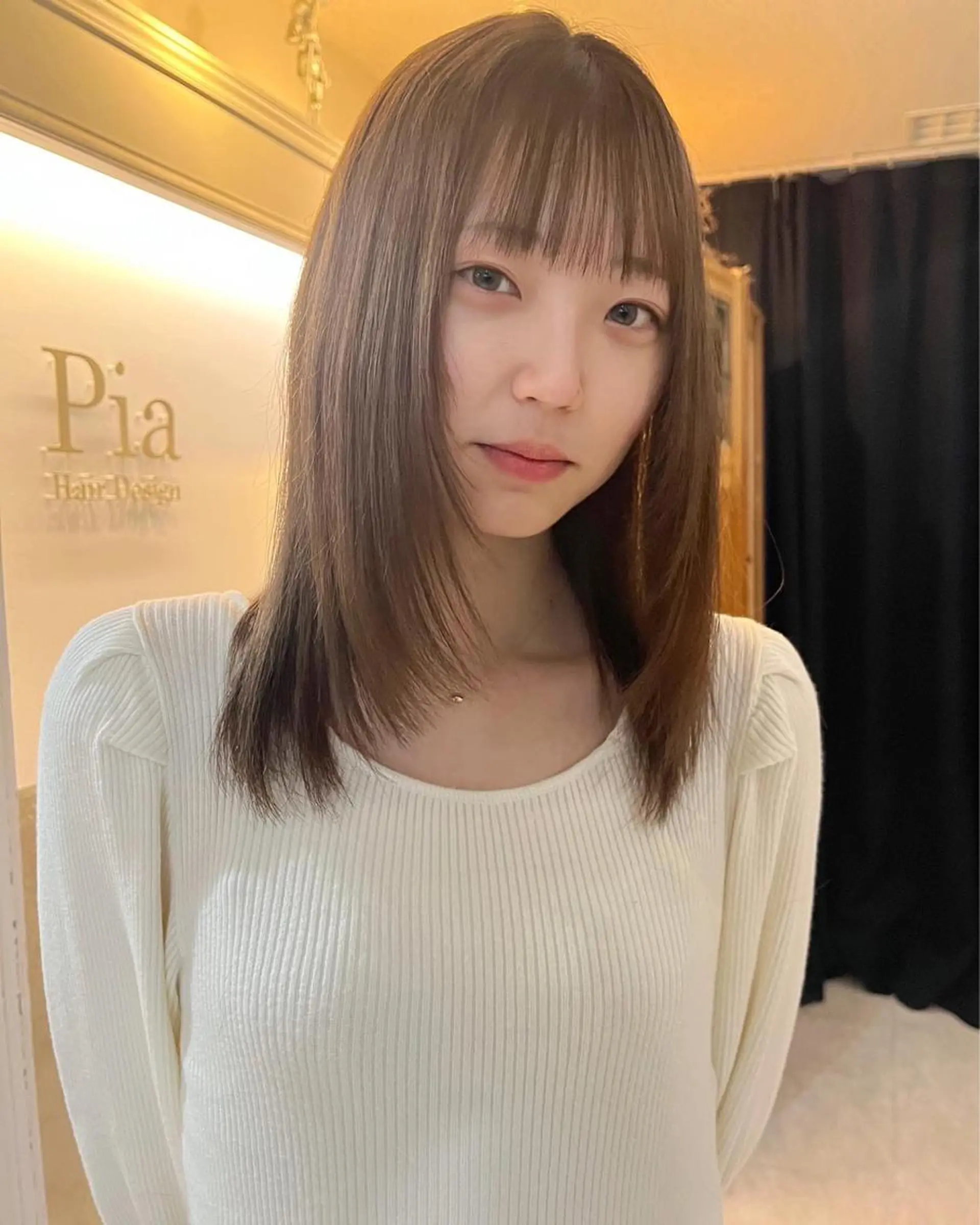 ミディアム カラー レイヤーカット 松尾太樹 【pia】福岡美容室のヘアスタイル