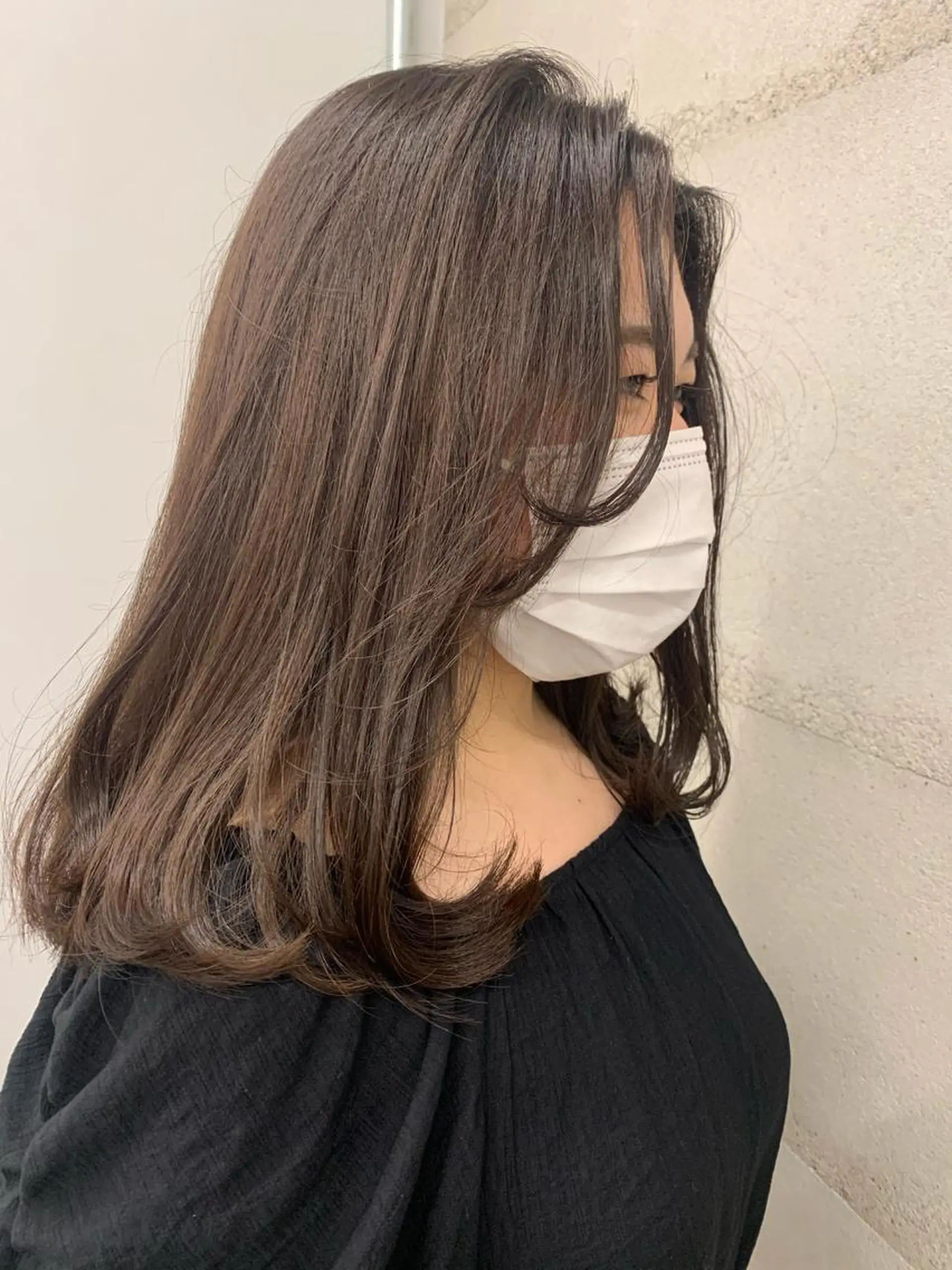 ミディアム カラー 透明感/オリーブ/ グレージュ/YUKAのヘアスタイル