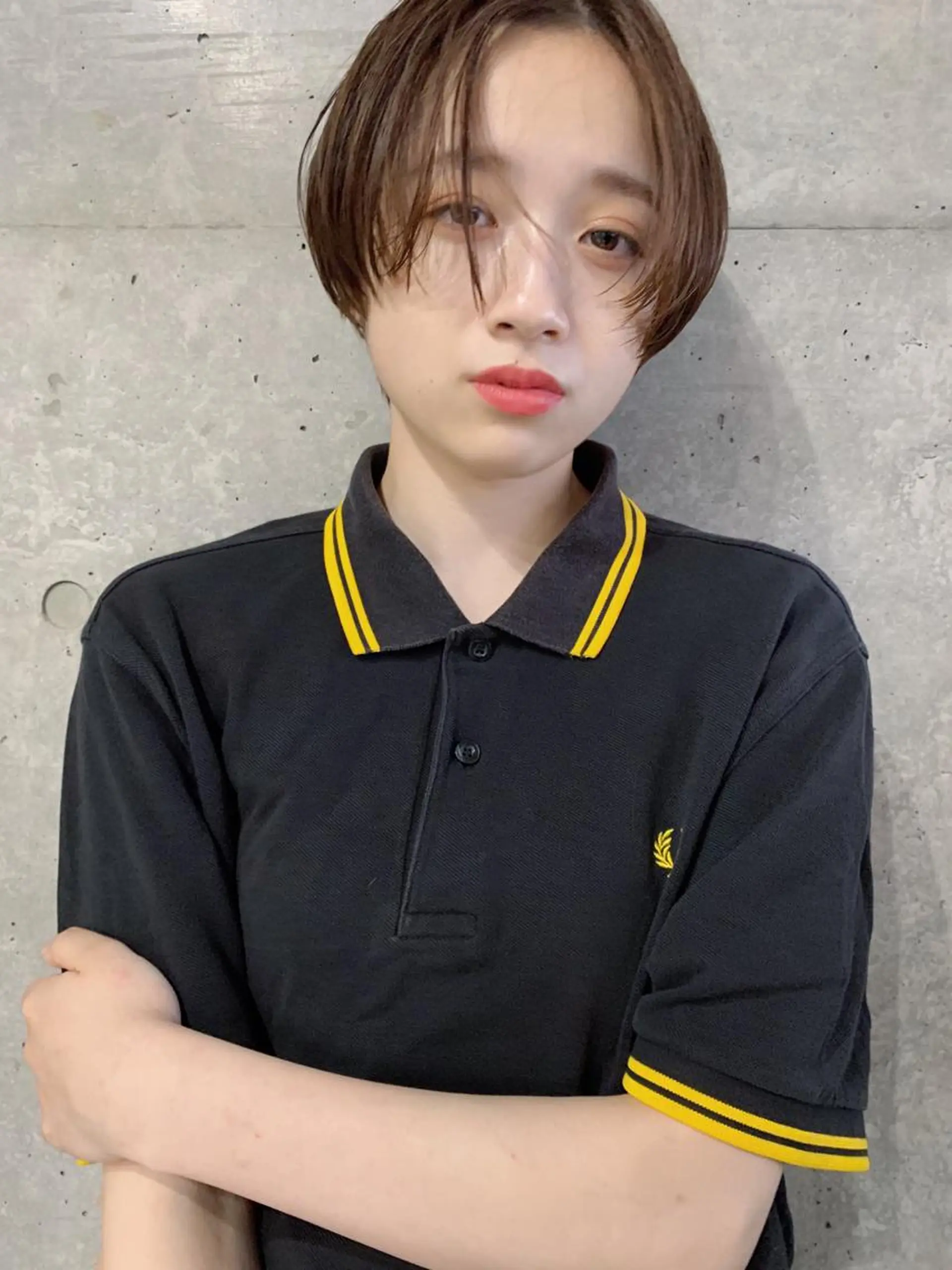 ショート カラー ボブパーマコテ巻き風 パーマNo1深江秀平のヘアスタイル