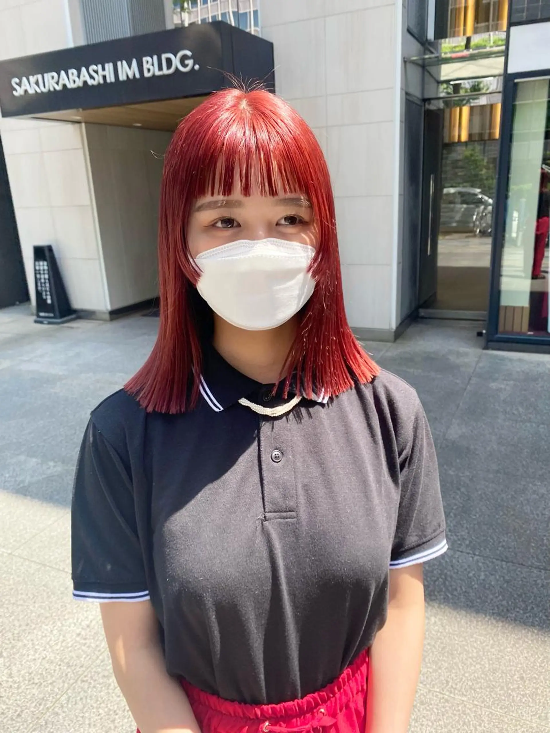 ミディアム 髪と音処　マトぺ所属・デザインカラー/ボブ ブリーチカラー/ユリのヘアスタイル