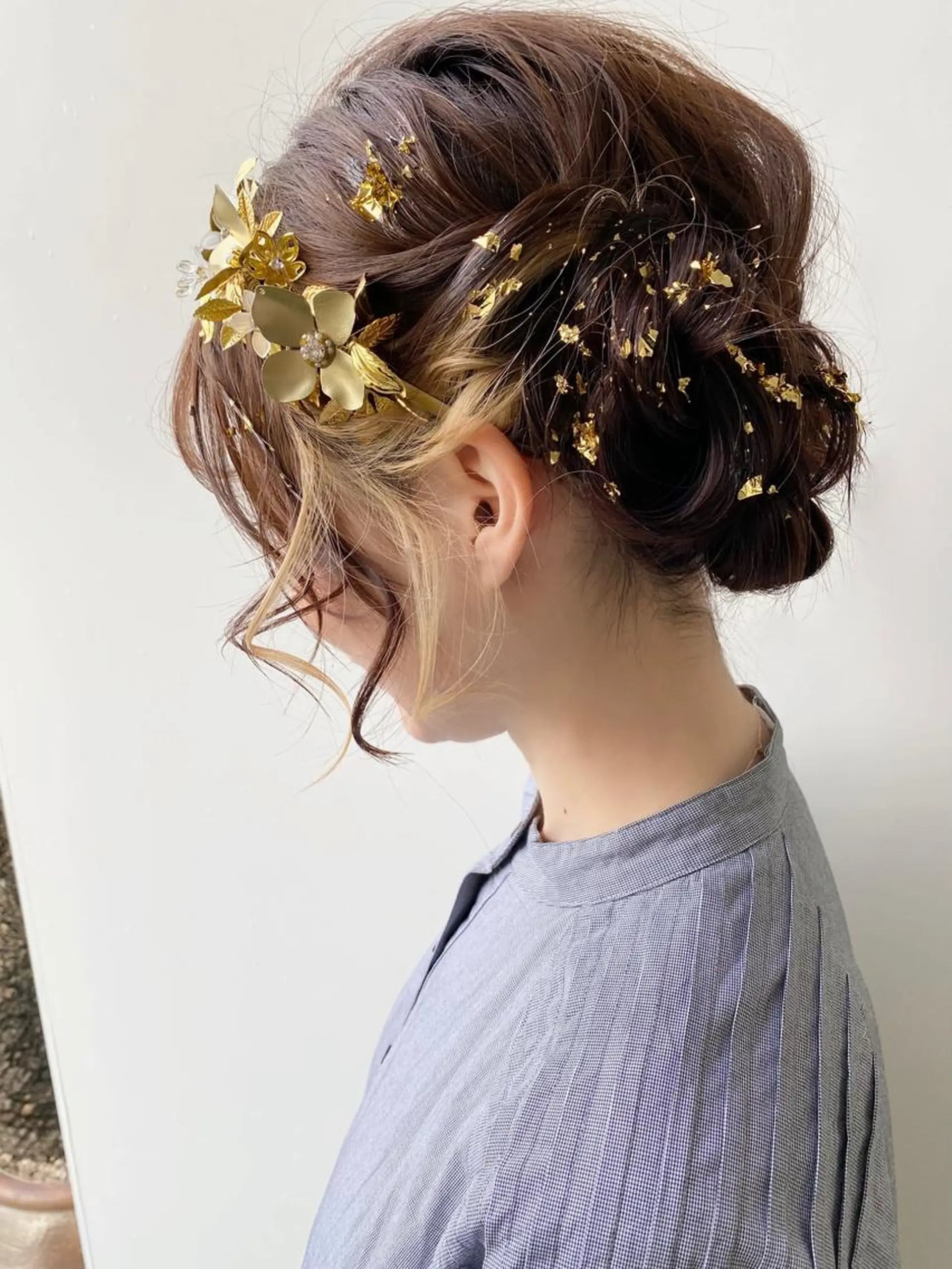 ミディアム ヘアアレンジ 卒業式のヘアスタイル カチューシャ ヘアセット 桑原 菜摘のヘアスタイル