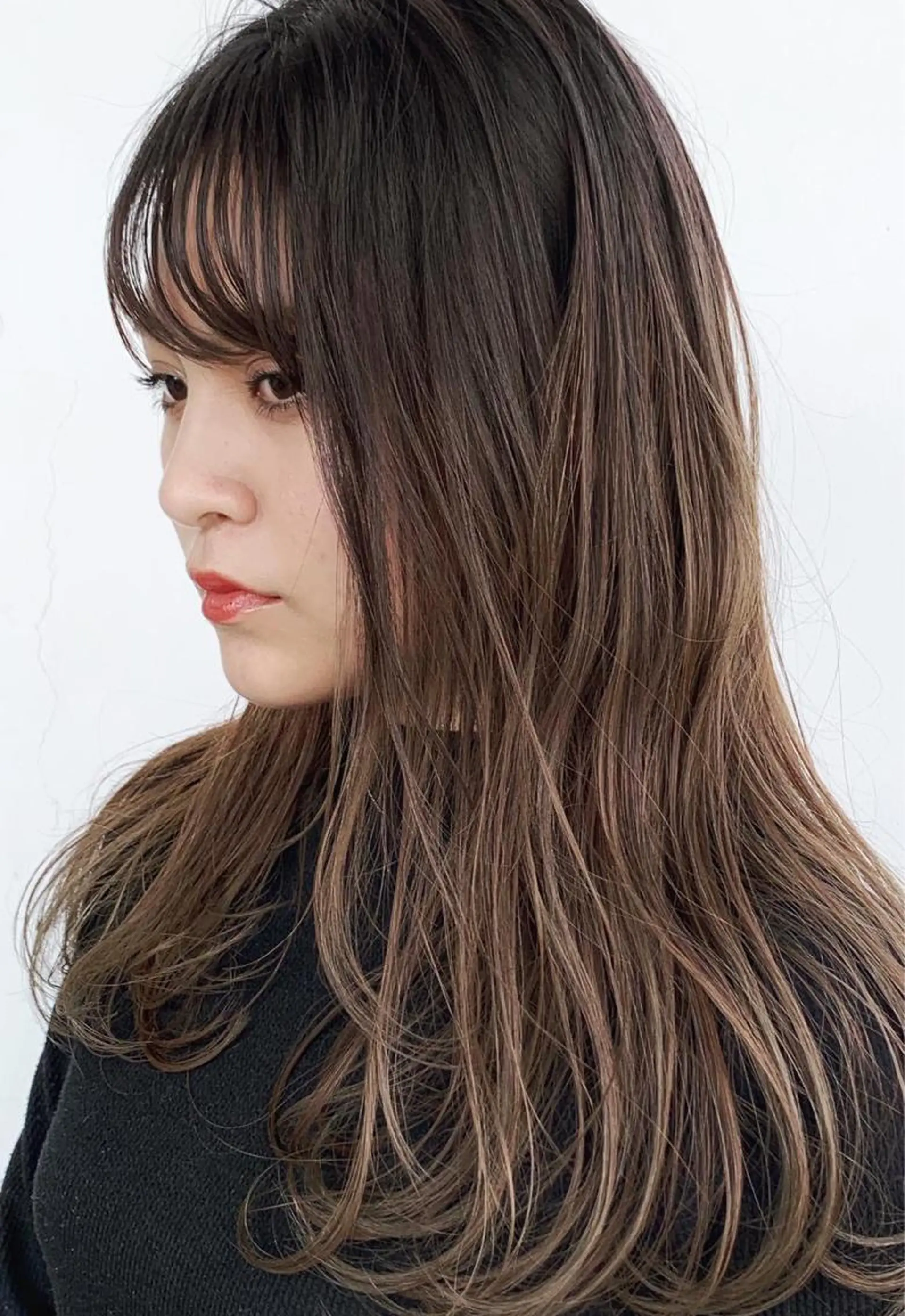 セミロング カラー パーマ バレイヤージュ グラデーションカラー レイヤーカット salon m ni サロンマーニ所属・久保田 一のヘアスタイル