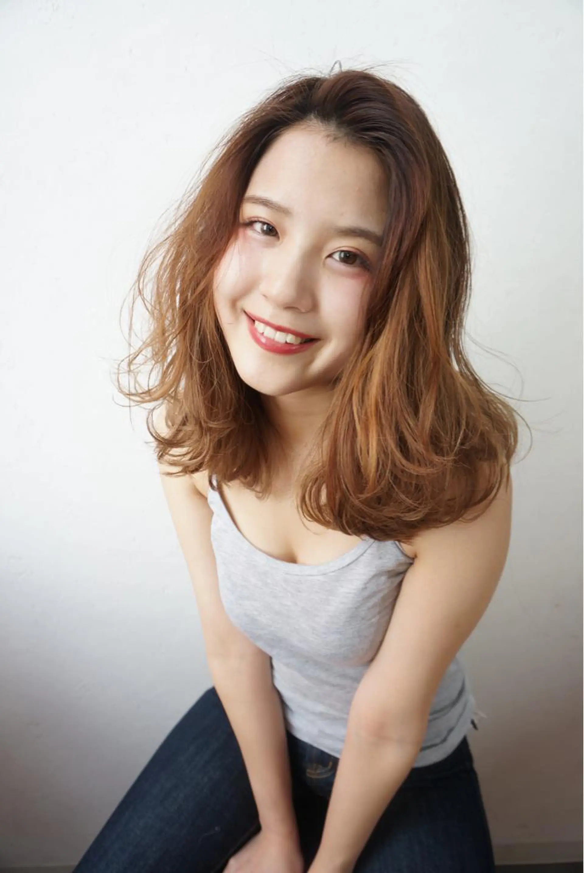 ミディアム カラー ブリーチ sharesalon セキケイタのヘアスタイル