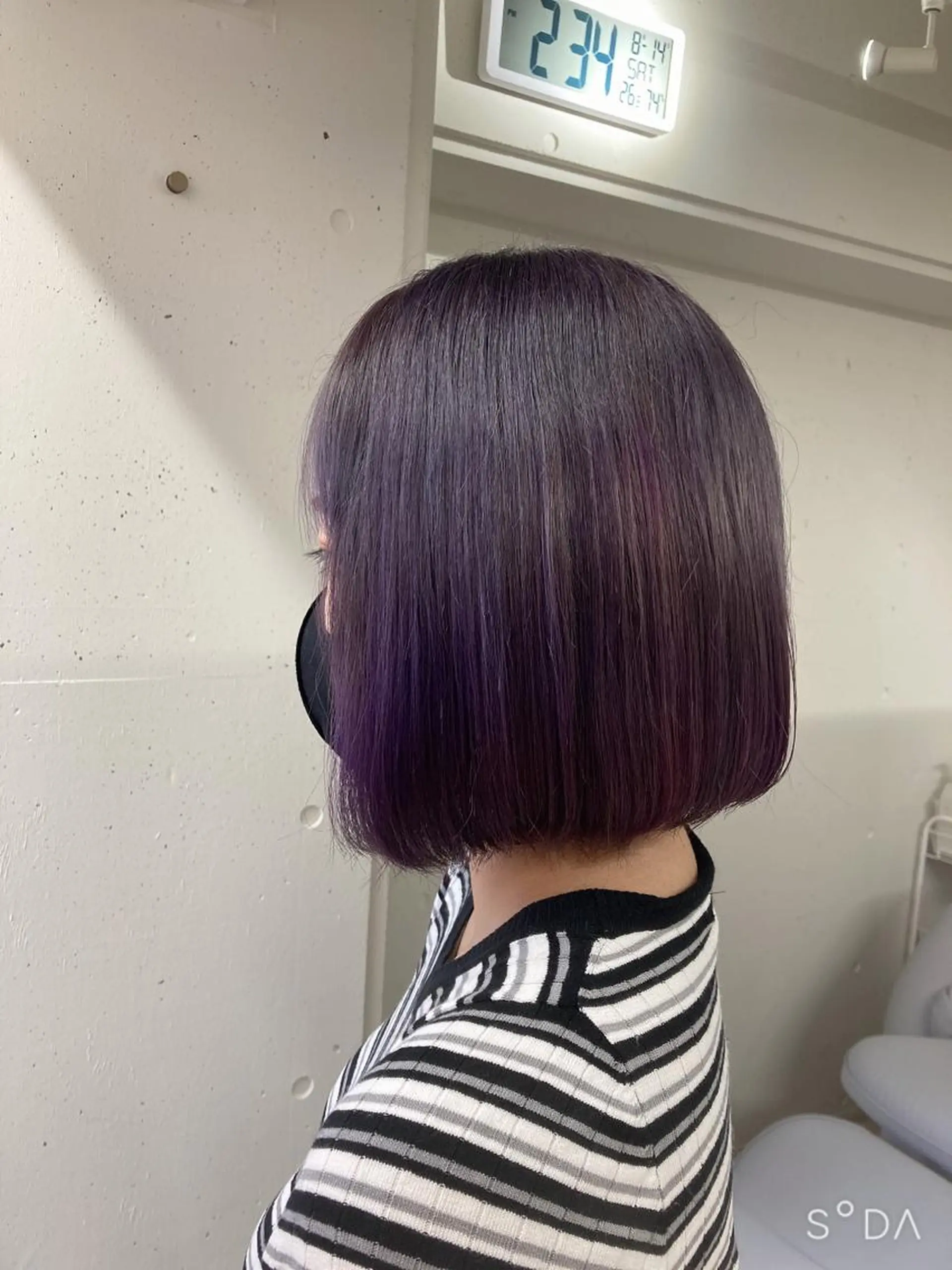 ショート カラー ブリーチ パープルカラー ミルミー美容室所属・🦄💒💓齎藤 七海子🦄💒💓のマツエク・マツパデザイン