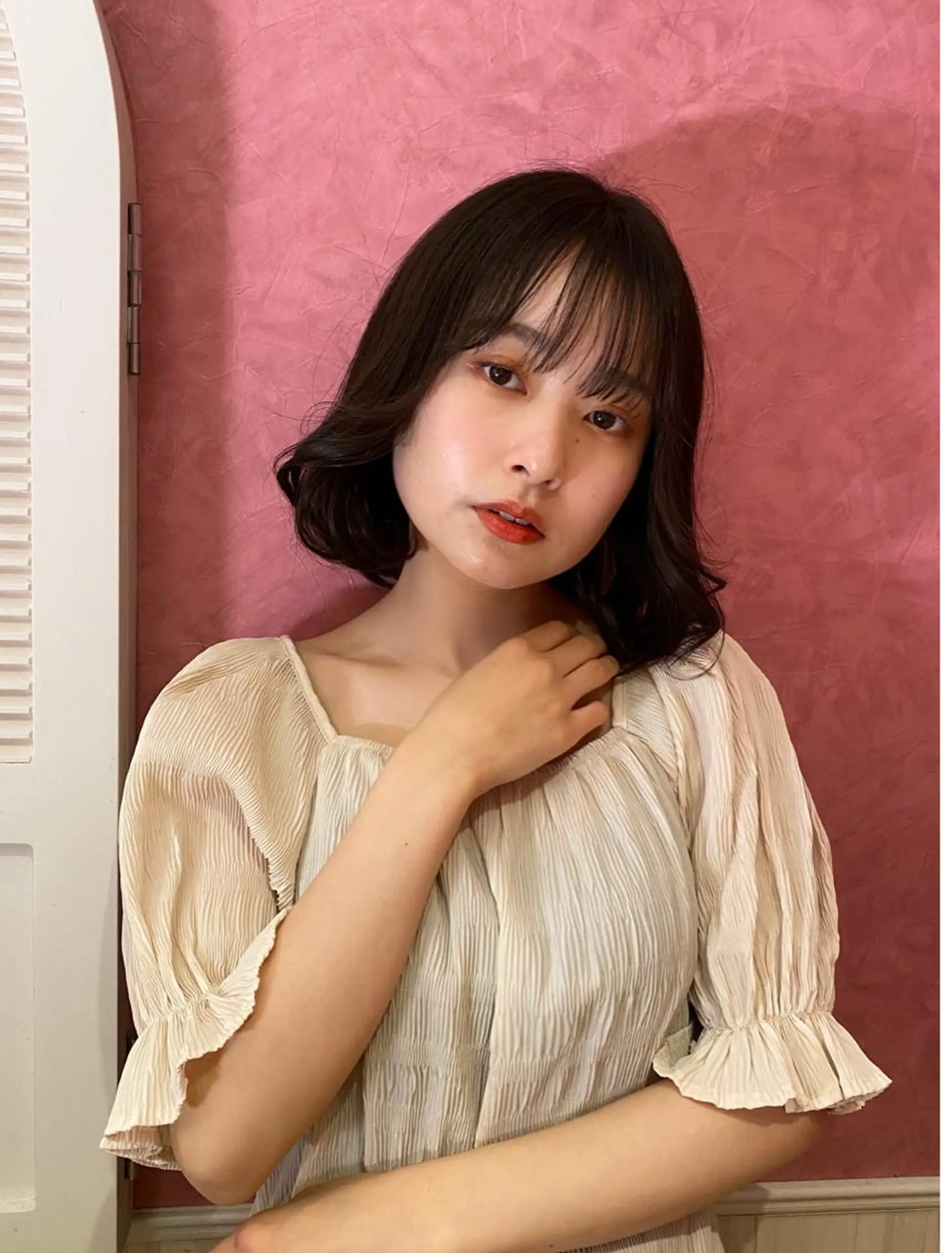 ショート カラー ボブ 韓国風ヘア レイヤーと顔まわり 大好き❣️関口拓馬のヘアスタイル