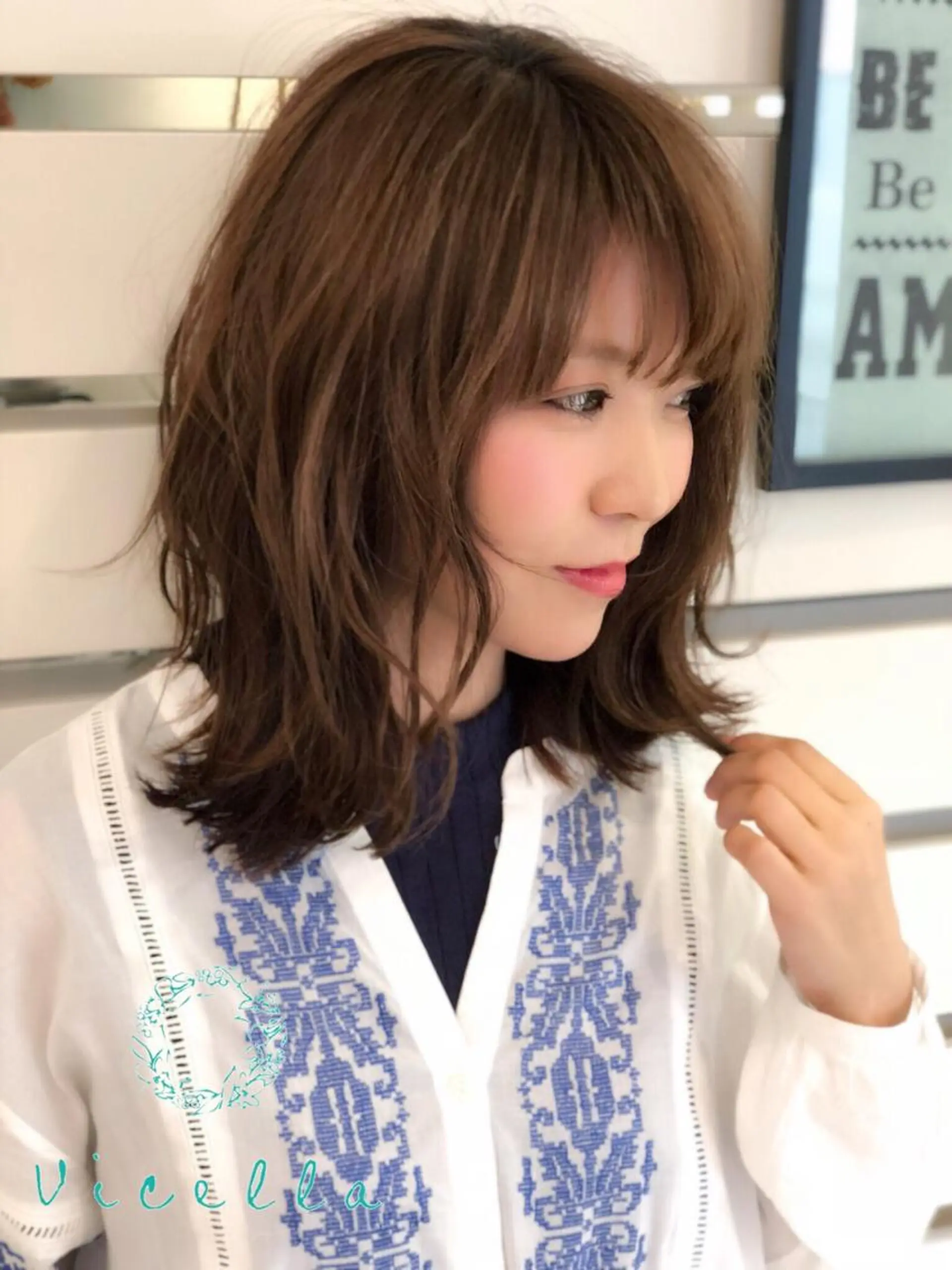 ミディアム カラー パーマ ボブ カット ヘアカラー トリートメント 柴田泰秀sotti. 髪質改善/ブリーチのヘアスタイル