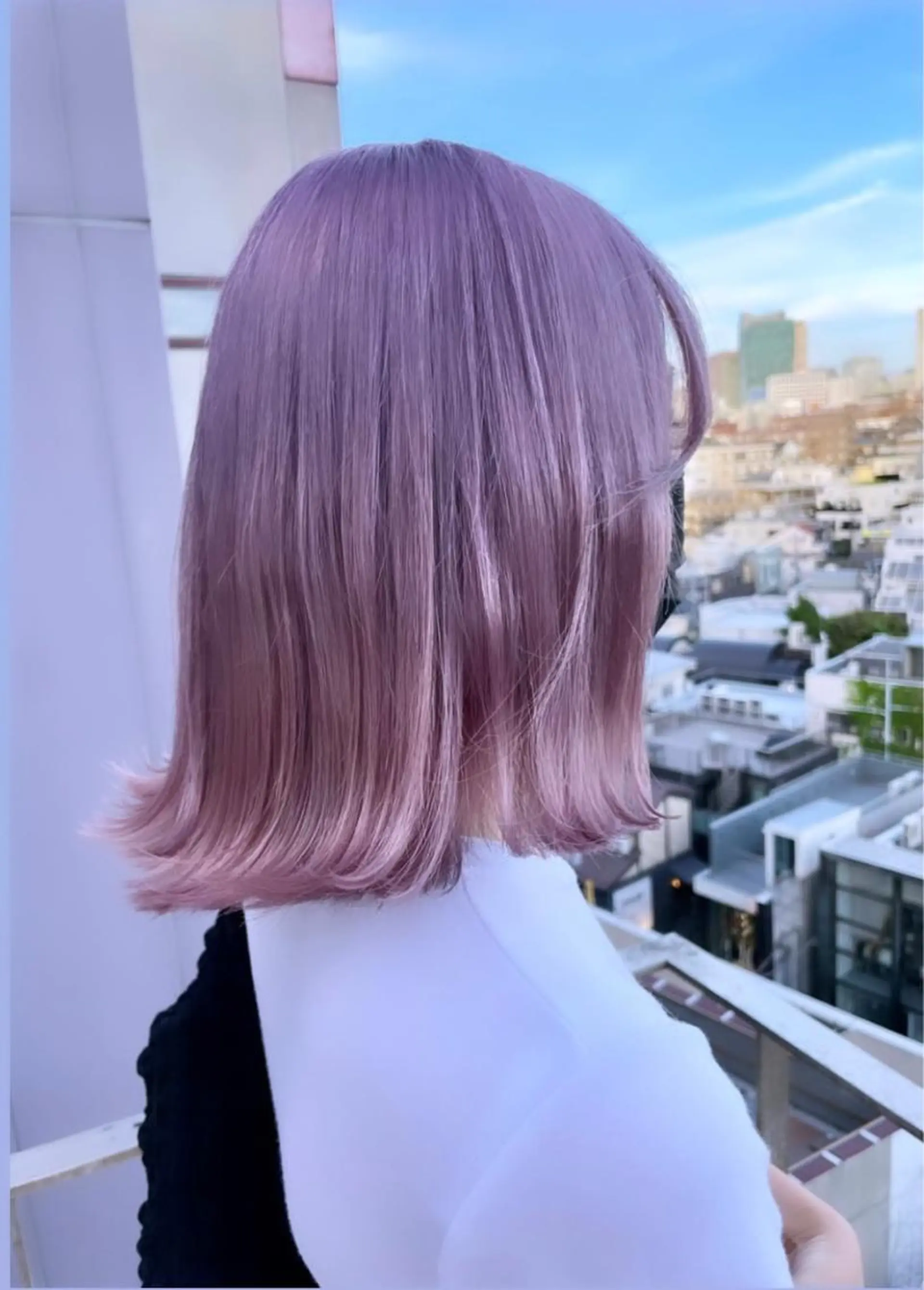 ミディアム カラー ハッシュカット レイヤー池袋のヘアスタイル