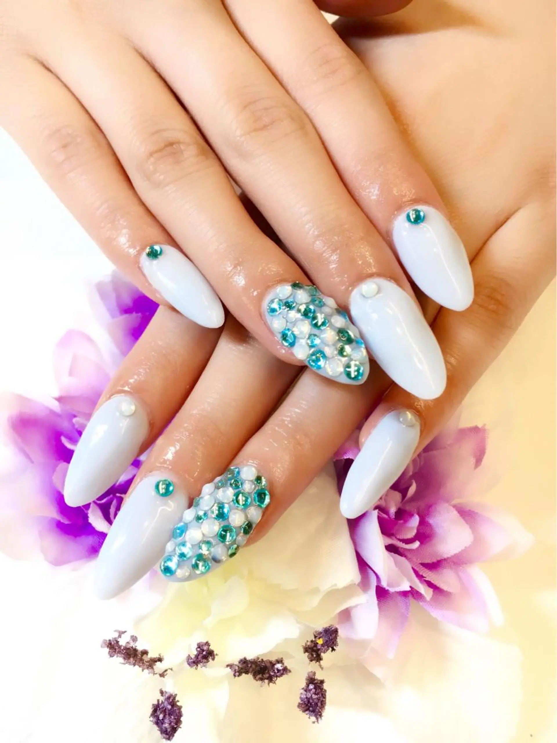 ネイル 成人式 フットネイル ジェルネイル ミラーネイル パラジェル clover nailのネイルデザイン