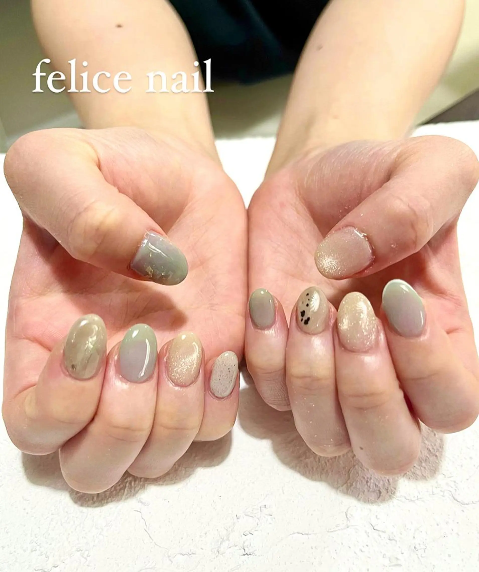 ネイル ジェルネイル マグネットネイル ニュアンスネイル オフィスネイル パラジェル felice nailのネイルデザイン