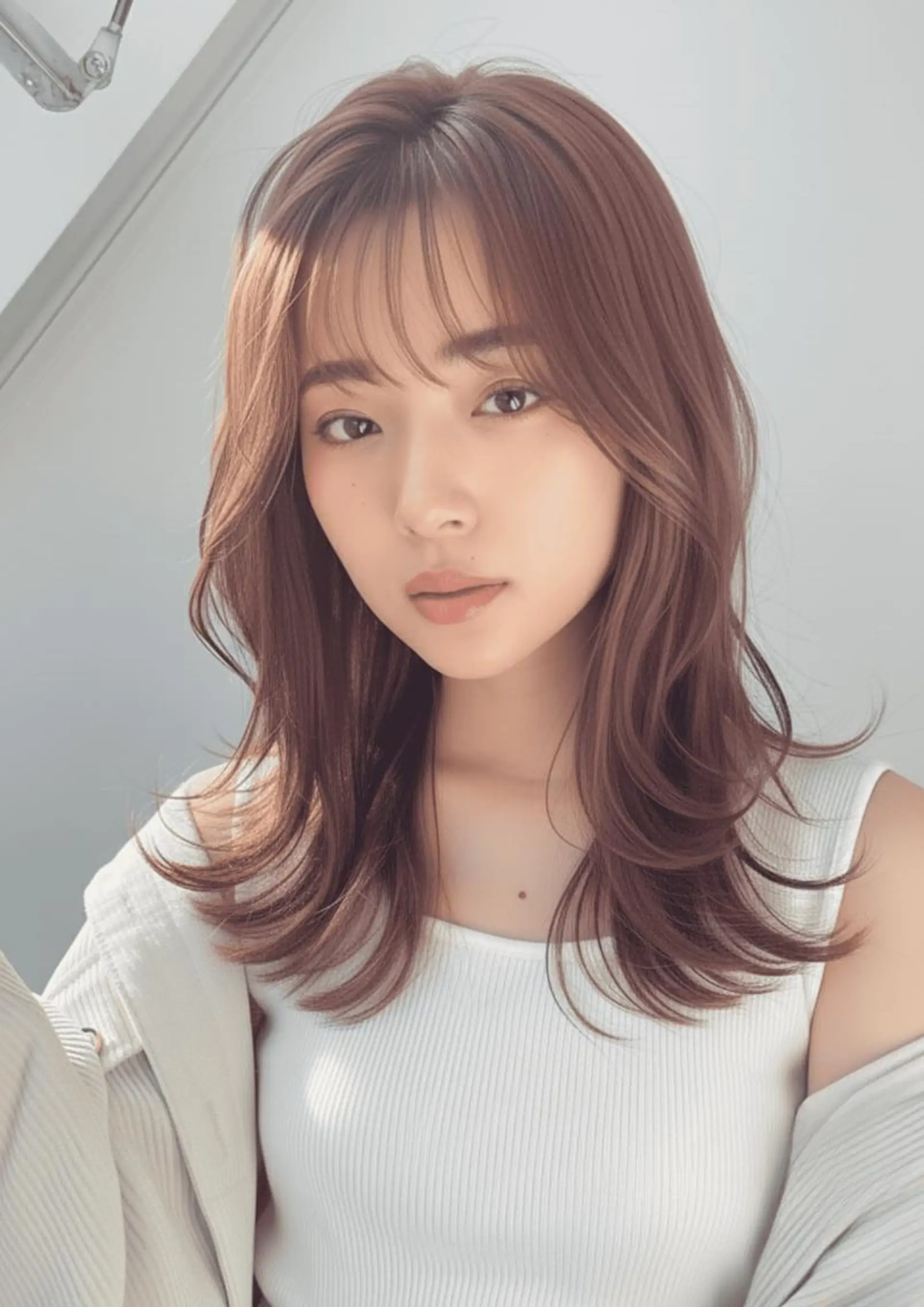 セミロング カット ヘアカラー トリートメント momoca 暖色カラー/ボブのヘアスタイル