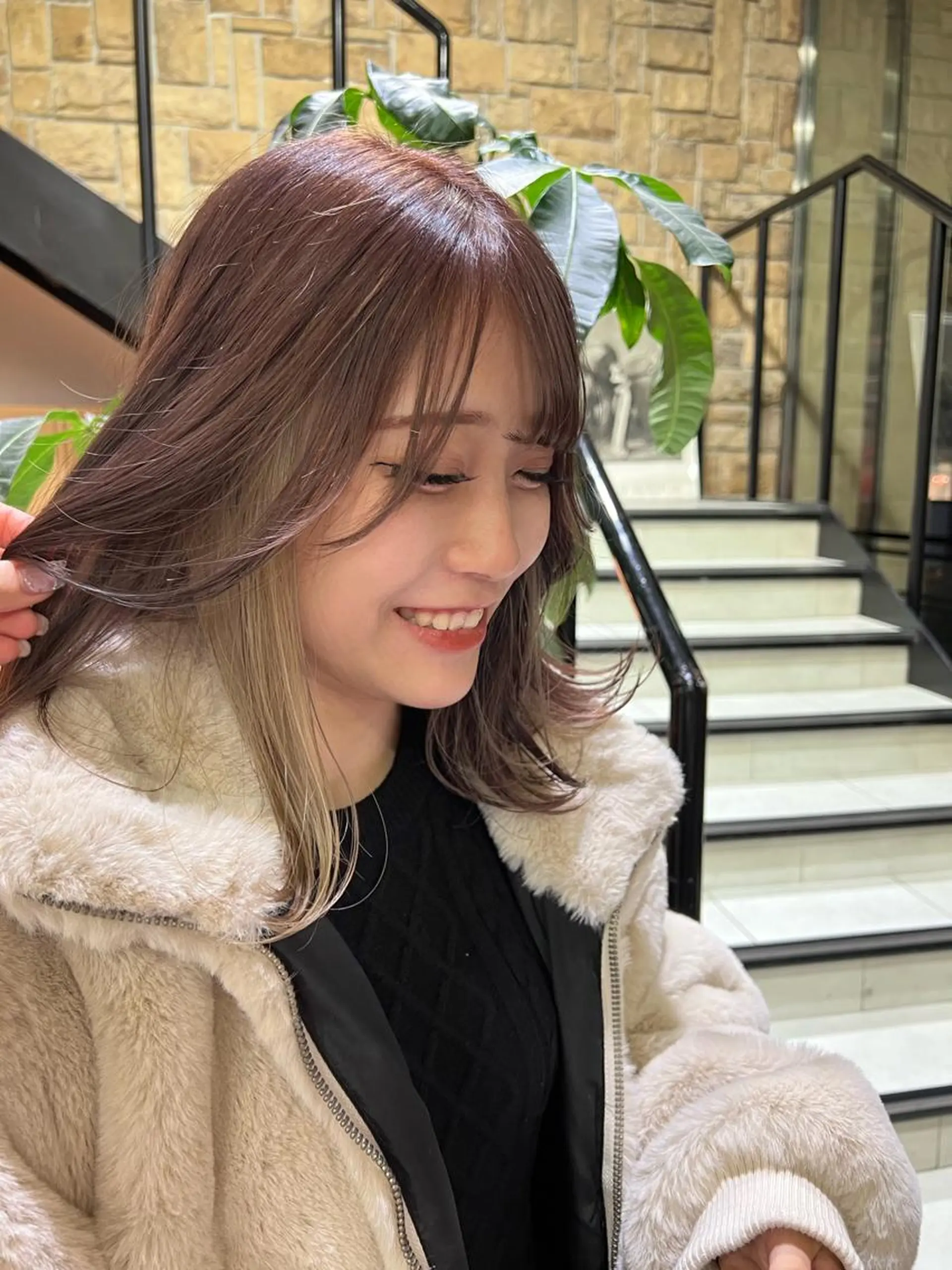 ミディアム カラー ヘアアレンジ チャンモリパーマ/韓 国/Minami🦋のヘアスタイル