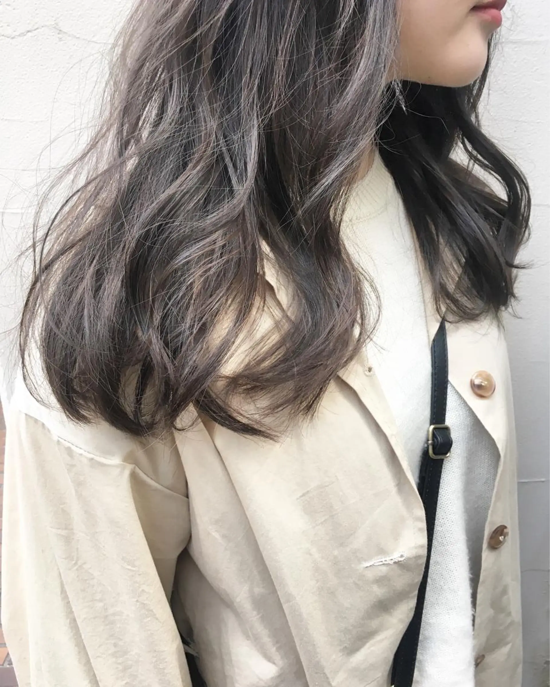 セミロング カラー グレージュ レイヤーカット BLend 渋谷のヘアスタイル