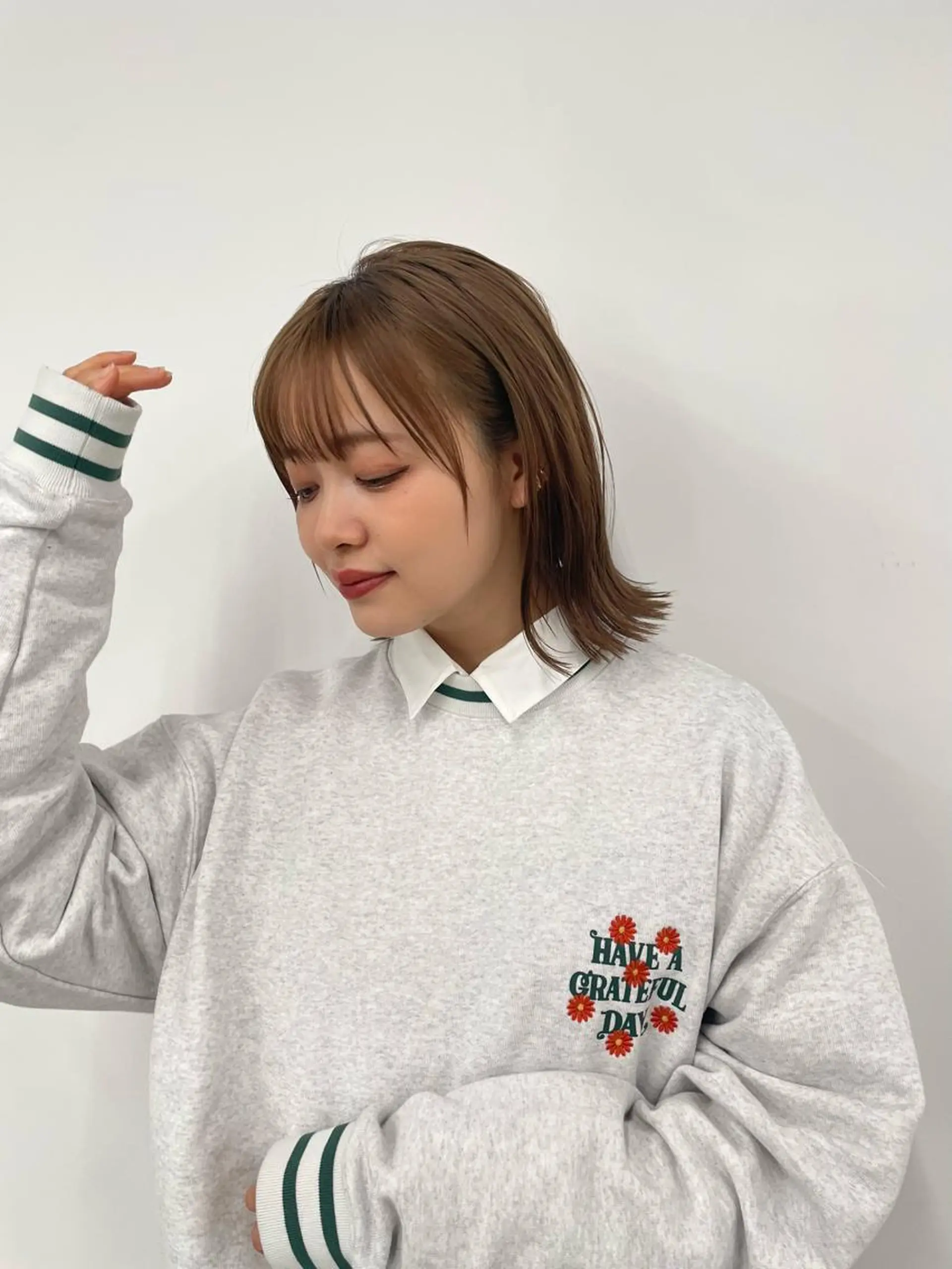 ミディアム カラー 【完全個室】髪質改善 暖色カラー/山崎唯奈のヘアスタイル