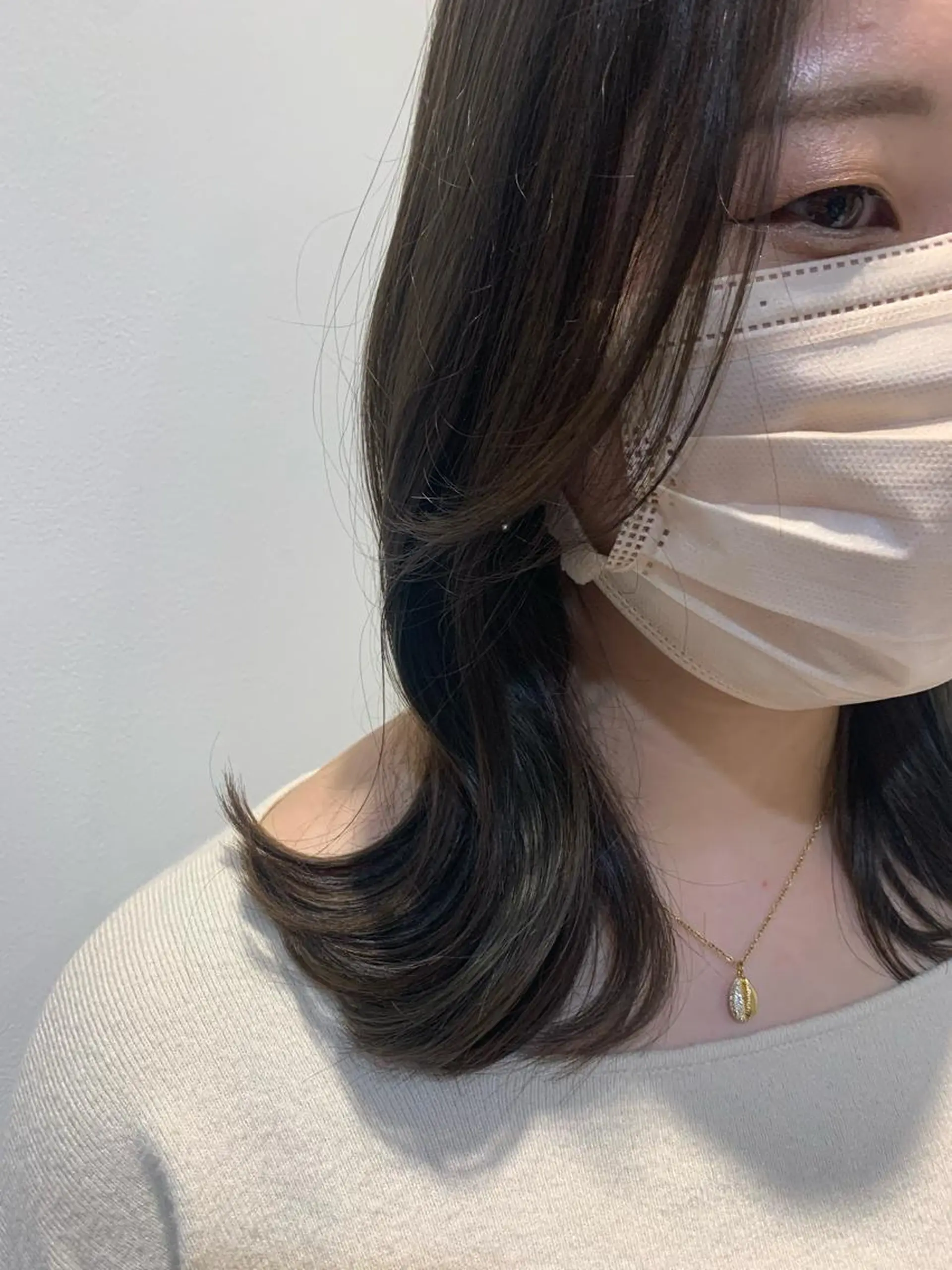 ミディアム カラー ブラウンカラー くびれヘア 顔周りカット レイヤーカット レイヤー/メンズ /髪質改善　廣島公平のヘアスタイル