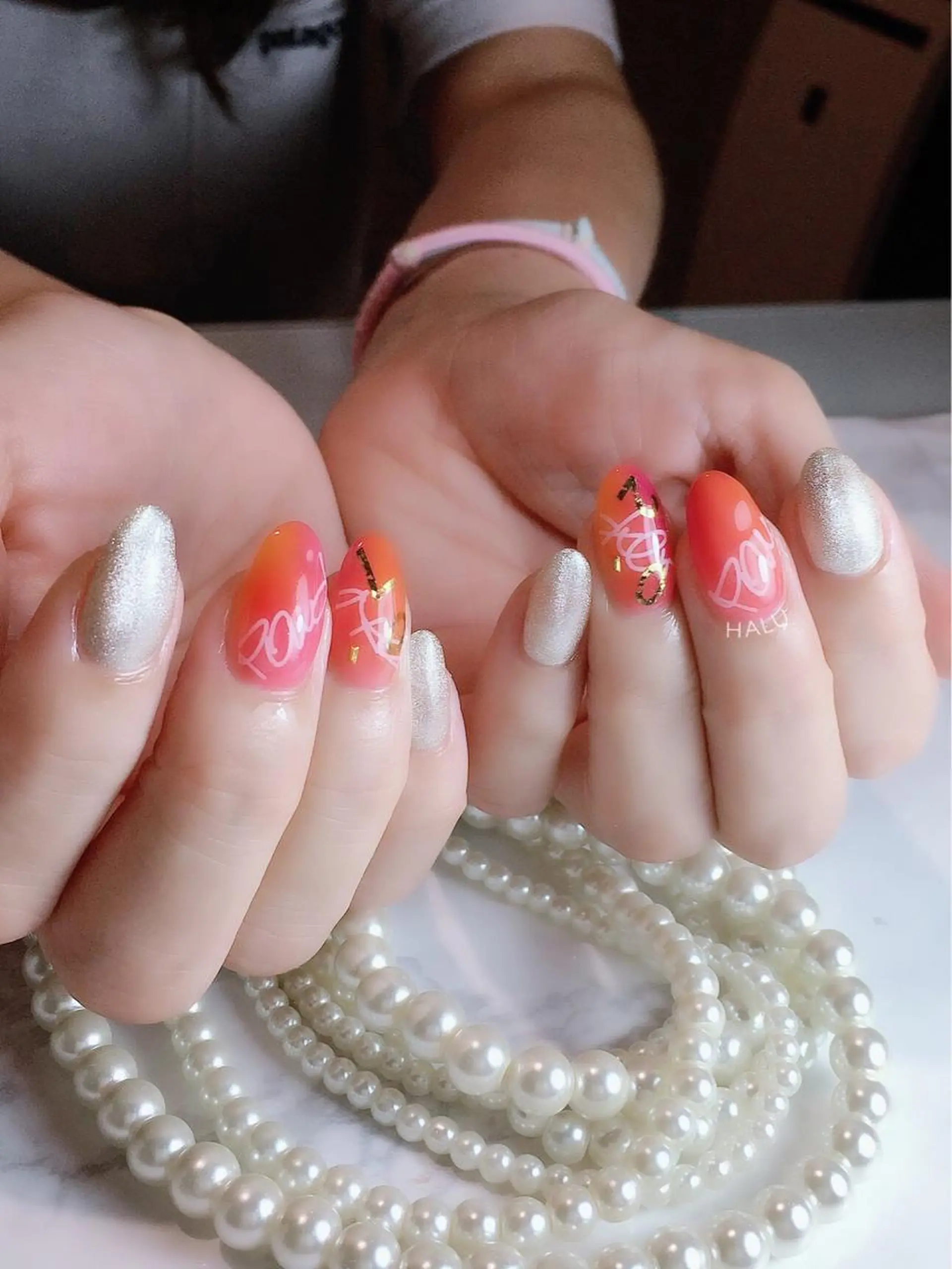 ネイル オレンジ HALU ハルのネイルデザイン