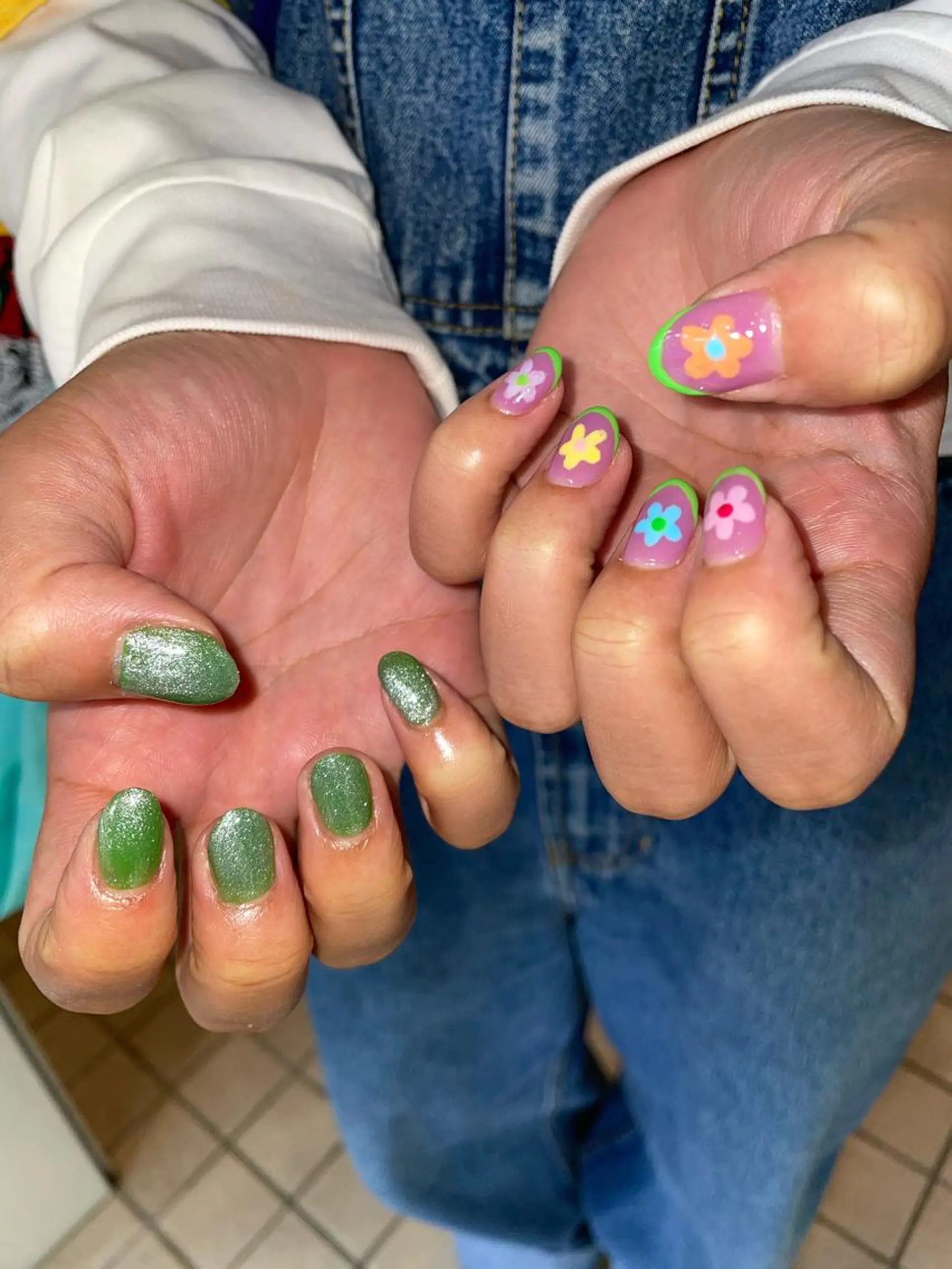 ネイル アートネイル フラワーネイル マグネットネイル ハンドネイル メンズ/艶髪/カラー サクラ🌸のヘアスタイル