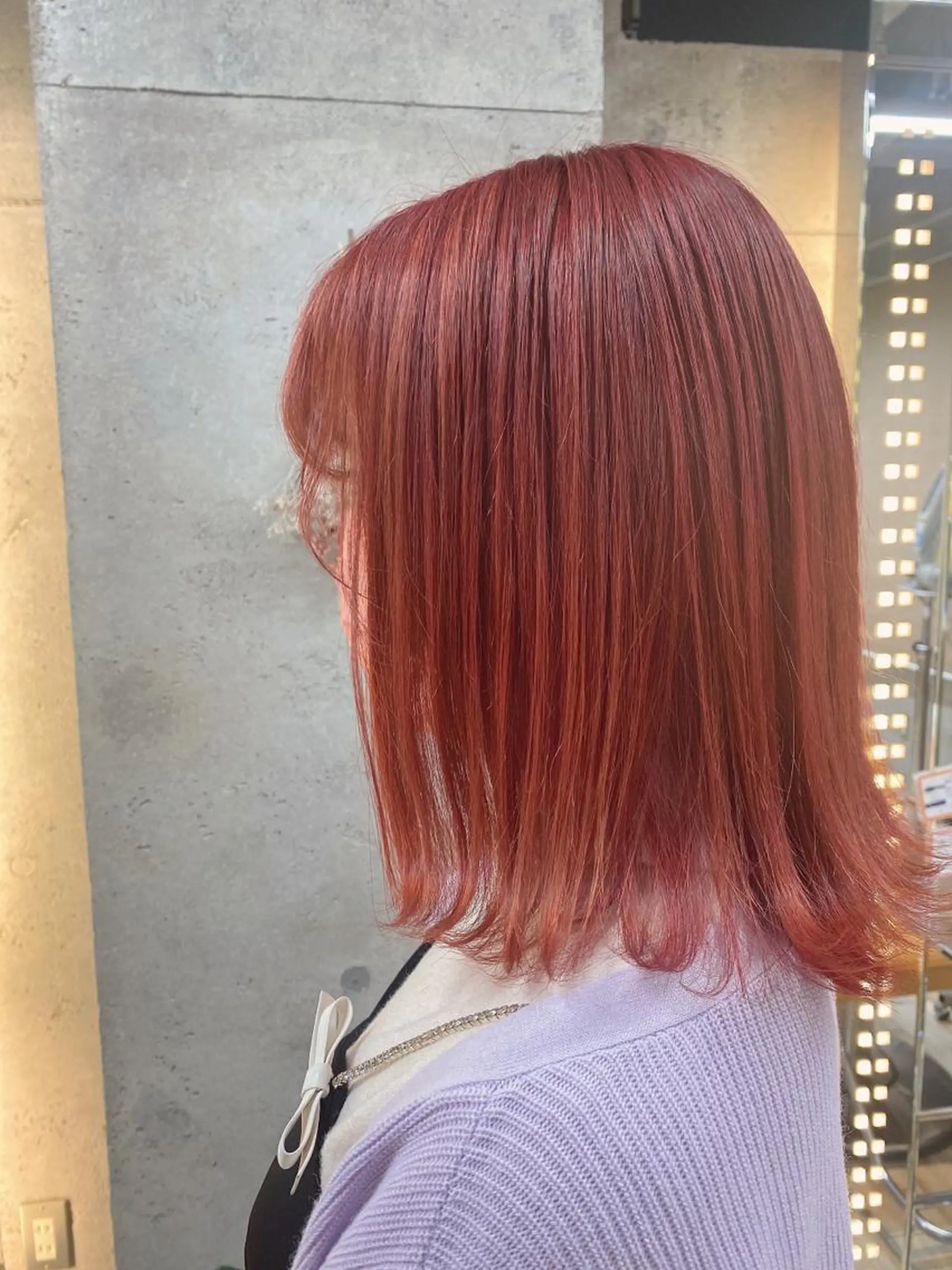 ミディアム カラー レッドカラー 韓国風ヘア カット ヘアカラー トリートメント wakana 【ブリーチカラー】のヘアスタイル