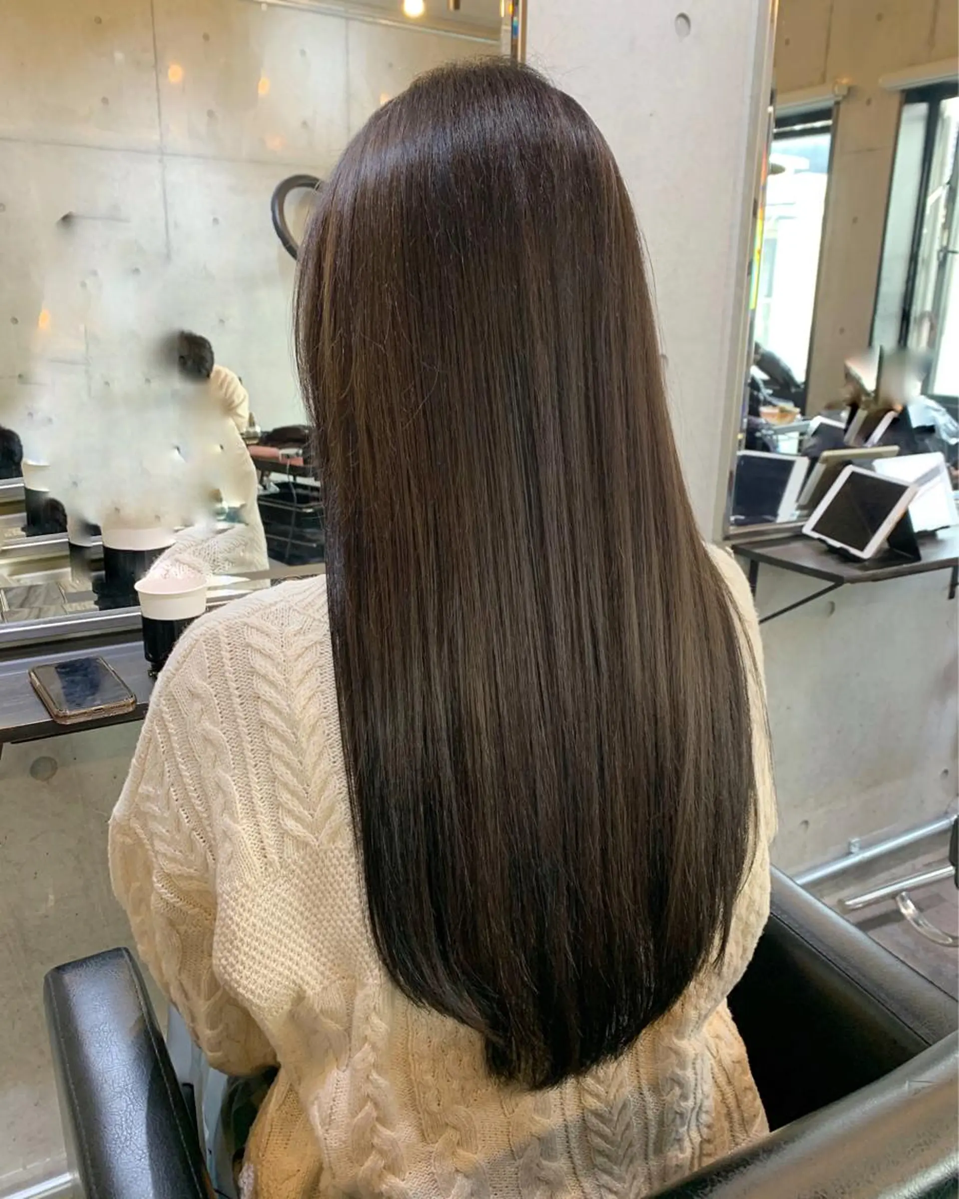 ロング カラー アクアカラー ブリーチ 髪質改善 トリートメント カット ヘアカラー トリートメント ヘッドスパ 柔らかブラウン/顔周 りレイヤー♡ユウシのヘアスタイル