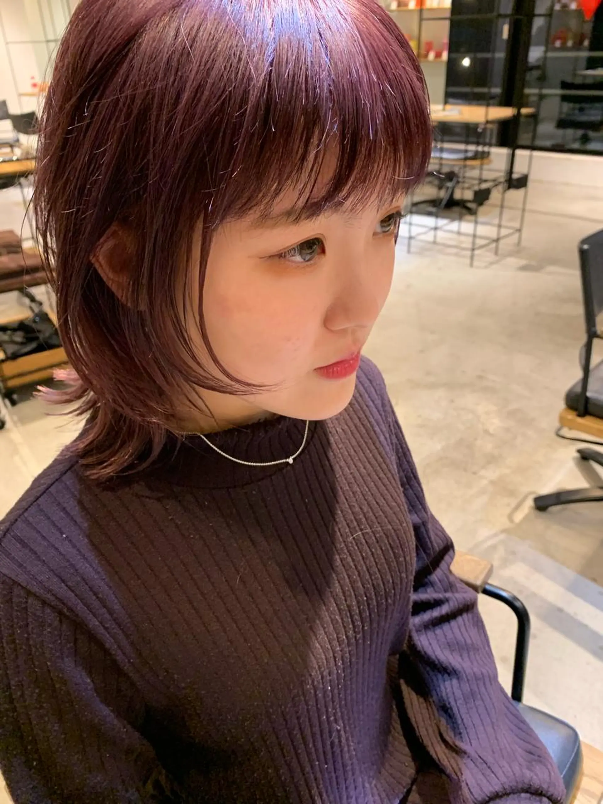 ミディアム カラー ピンクベージュ/新潟 万代/高橋桃葉🍑のヘアスタイル