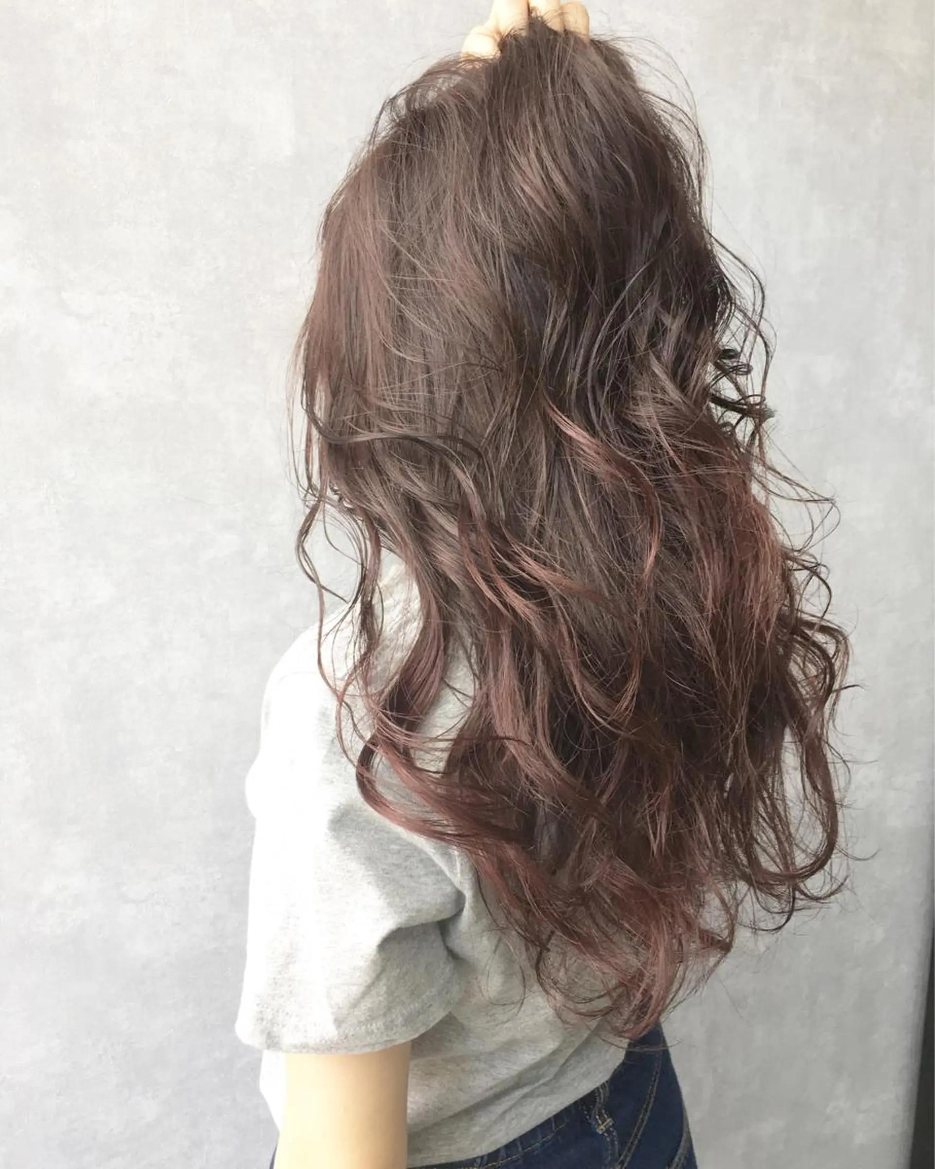 ロング カラー アッシュ レイヤーカット BLend 渋谷のヘアスタイル