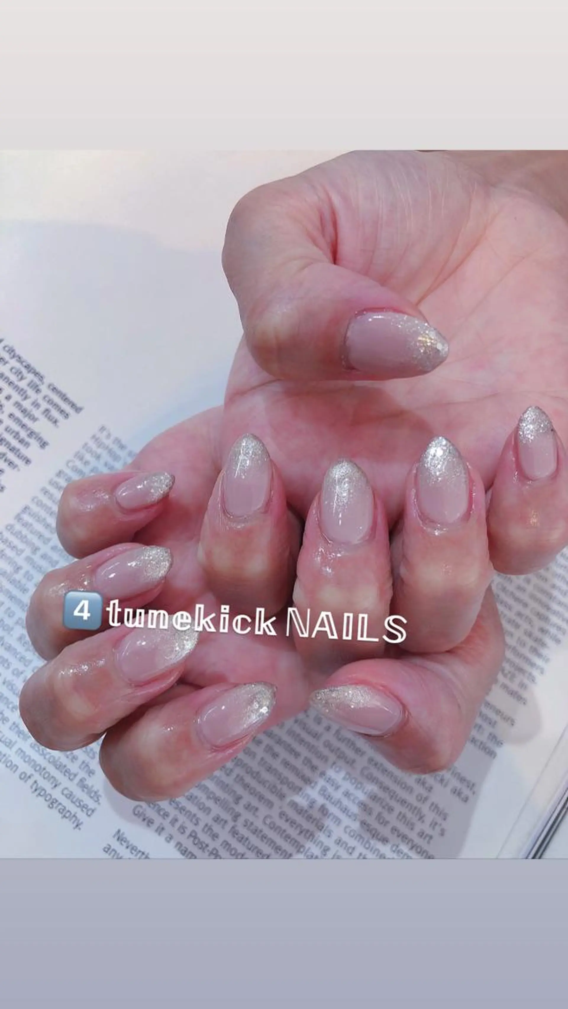 ネイル ラメ(グリッター) ラメグラデーション 4tunekick NAILS(フォーチュンキックネイルズ)所属・光森 淳子のネイルデザイン