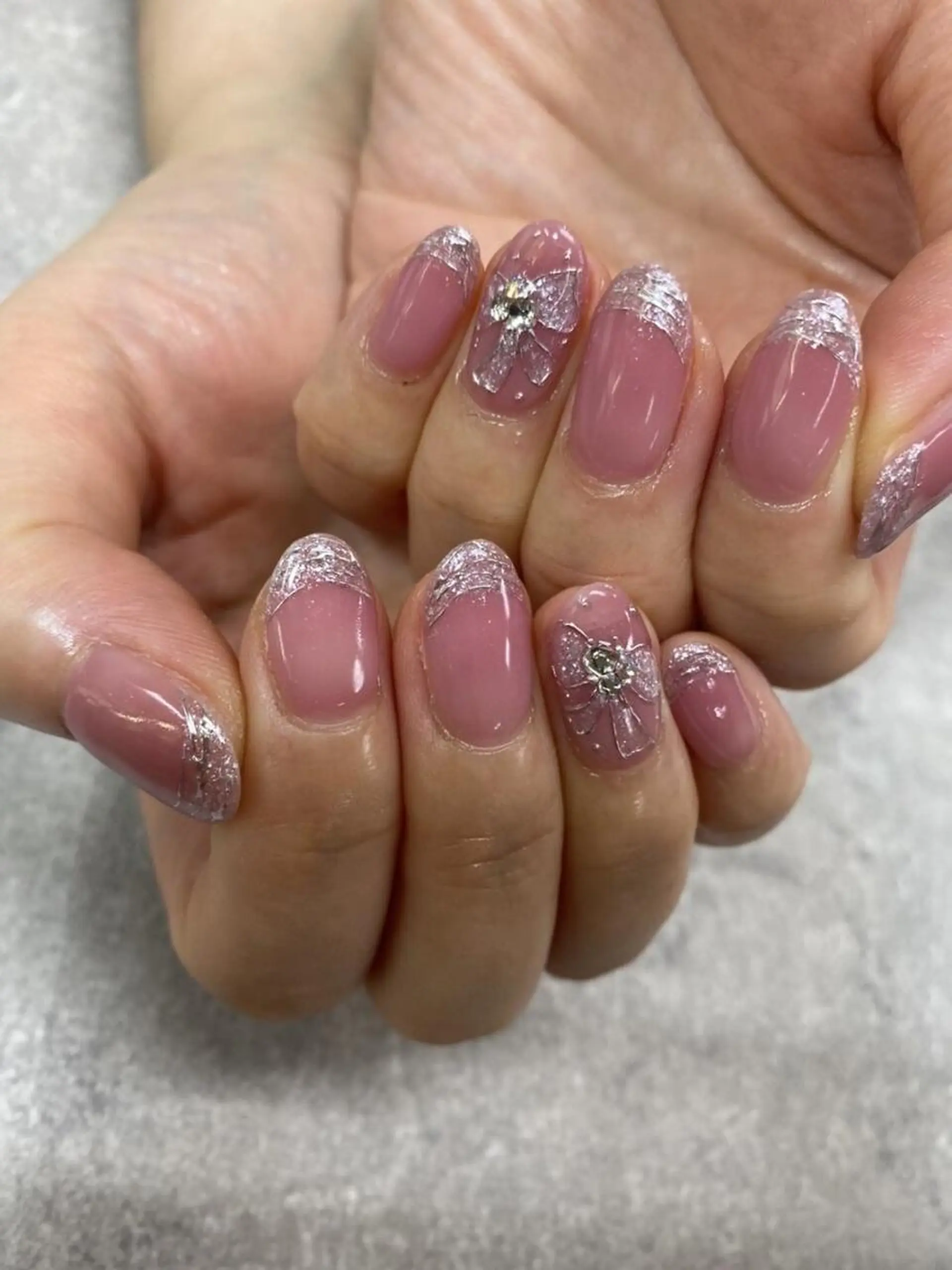 ネイル アートネイル フレンチネイル ジェルネイル ガラスフレンチ グラデーション ハンドネイル ハンドケア FASTNAIL PLUS 新宿店のネイルデザイン