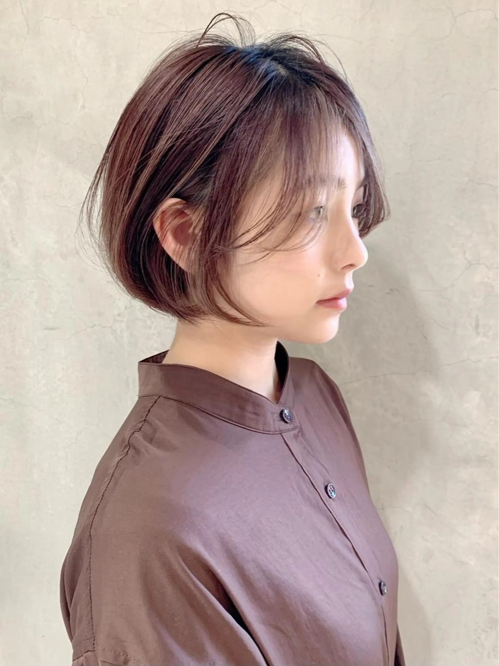 ミディアム ボブ 髪質改善 韓国風ヘア シースルーバング 小顔カット カット ヘアカラー トリートメント 🌹ハッシュカット、 レイヤー韓国ヘア🌹のヘアスタイル