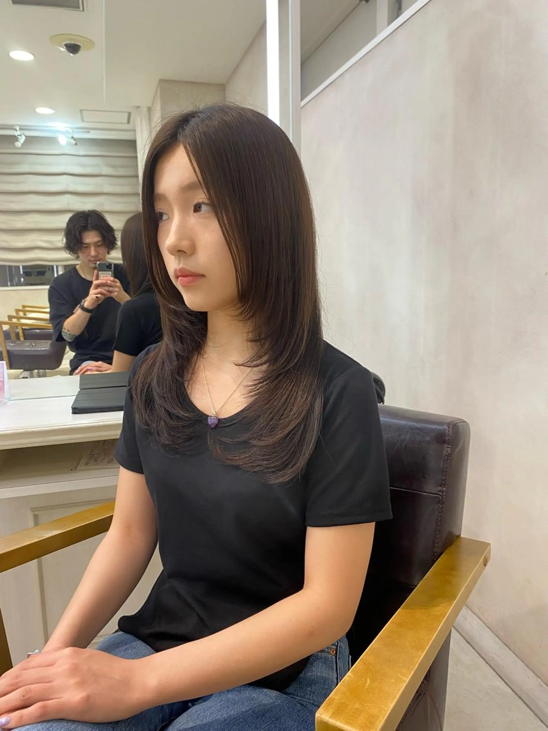 セミロング 新宿/韓国メンズ RIKUパーマのヘアスタイル