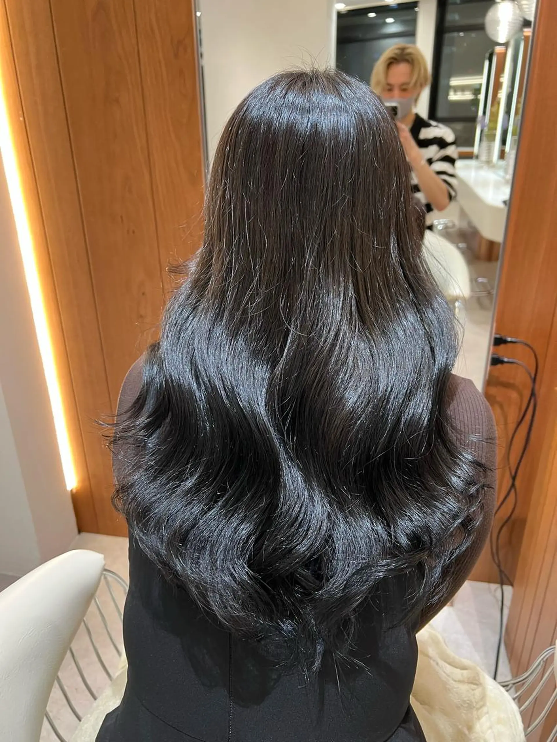 セミロング カラー ブルーカラー ブルーグレー 韓国風ヘア レイヤーカット カット ヘアカラー トリートメント 韓国レイヤー🇰🇷 韓国研修◎渋谷カイトのヘアスタイル