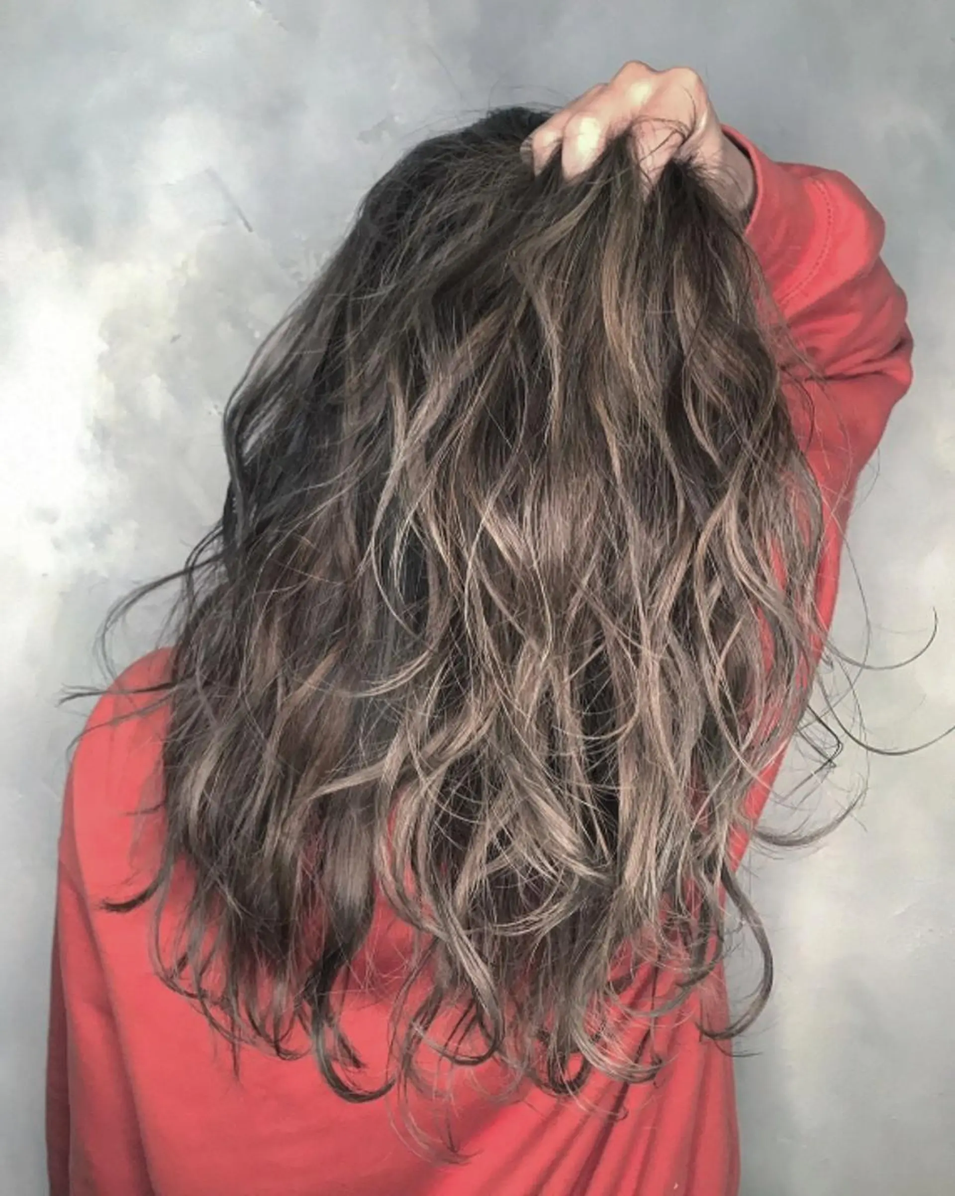 ロング カラー アッシュ デザインカラー ハイライトカラー イルミナカラー ハイライト カット ヘアカラー N° aria 三軒茶屋のヘアスタイル