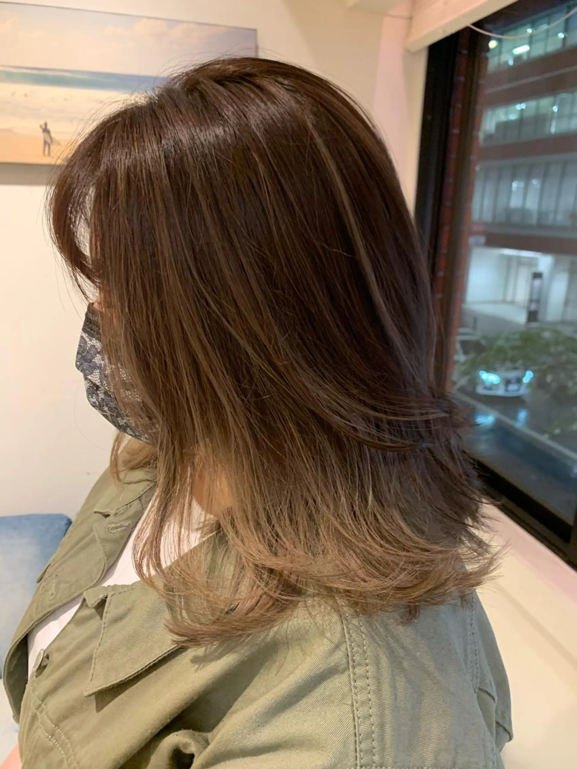 セミロング レイヤーカット ヘアカラー トリートメント 渋谷ハイトーン/ デザインカラー阿部のヘアスタイル