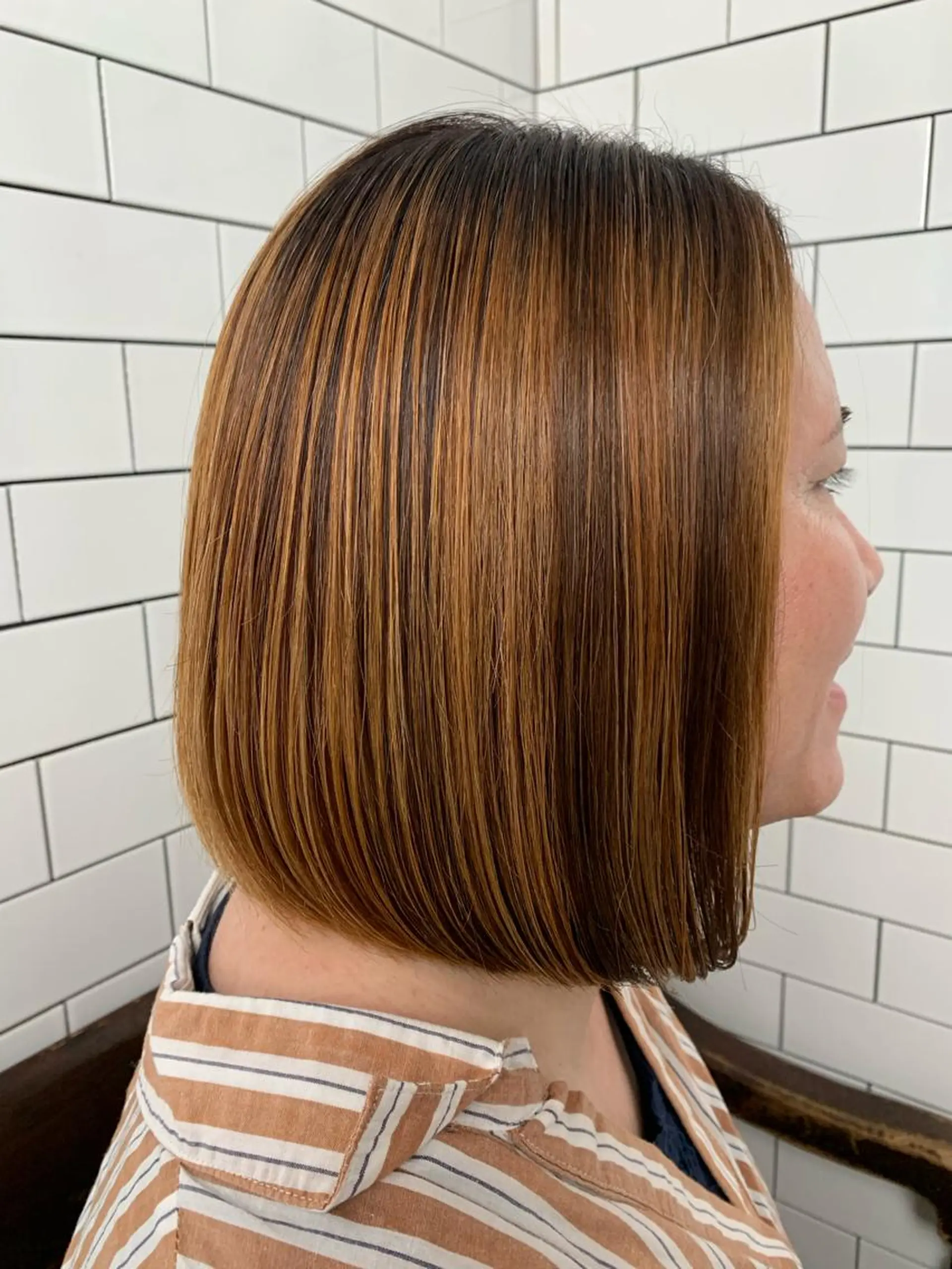 ミディアム 髪質改善 酸性ストレート 妙見 知洋のヘアスタイル