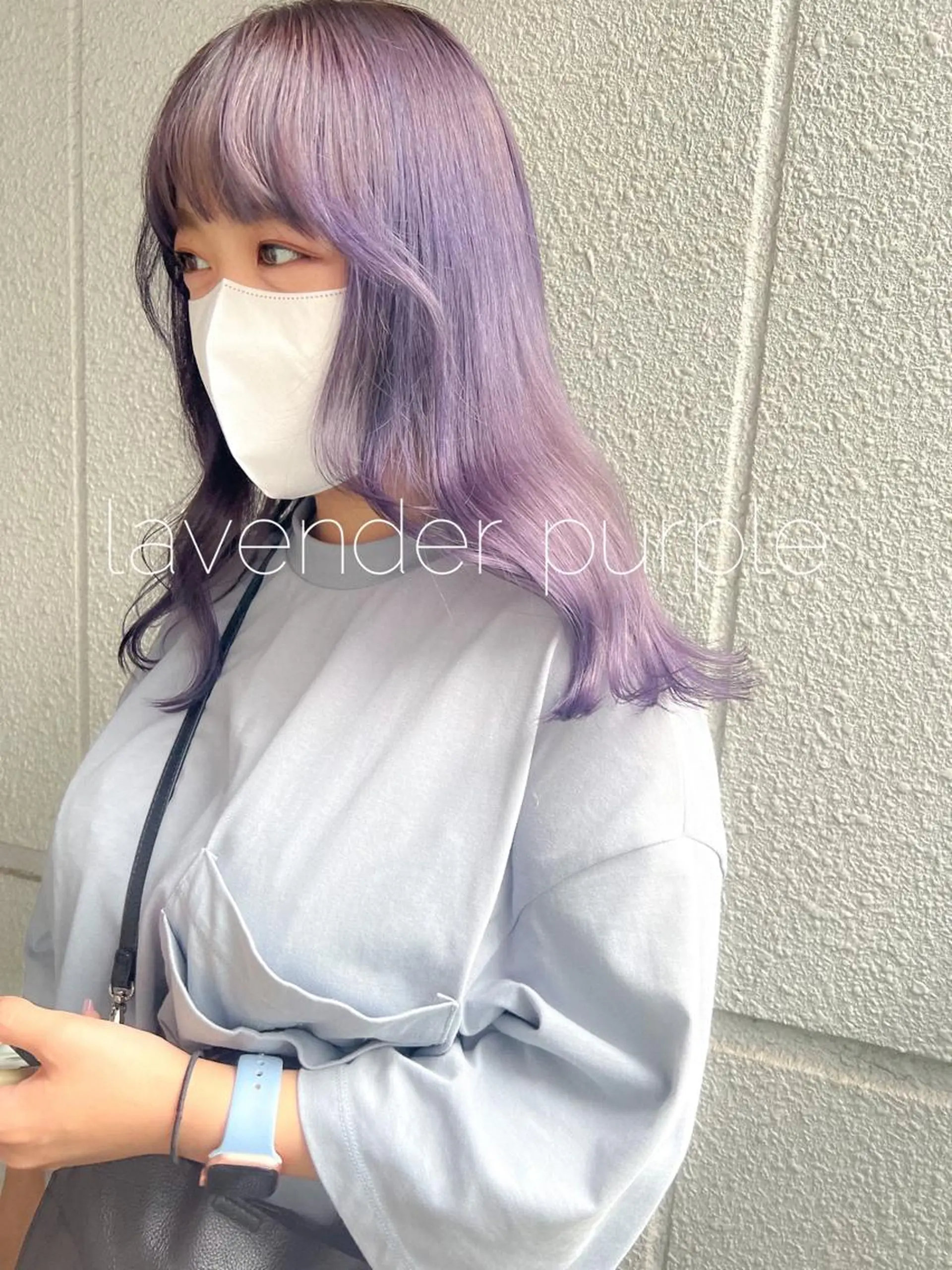 セミロング カラー ブリーチ ブリーチなしカラー パープルカラー ヘアカラー カラーパティシエ facce🌼ikoのヘアスタイル