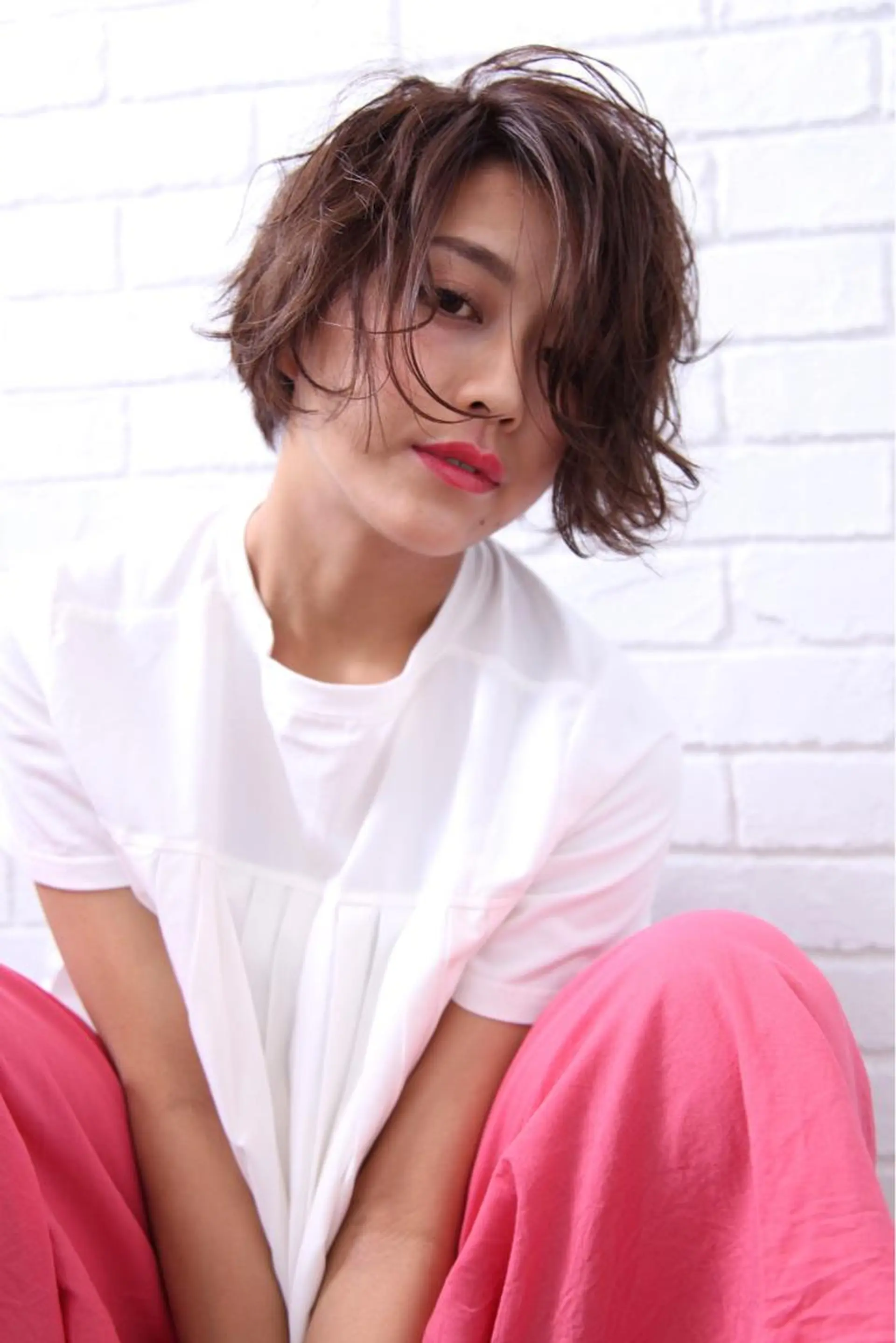 ショート 外国人風カラー ハイライト 小澤大輔 YOLO hairのヘアスタイル